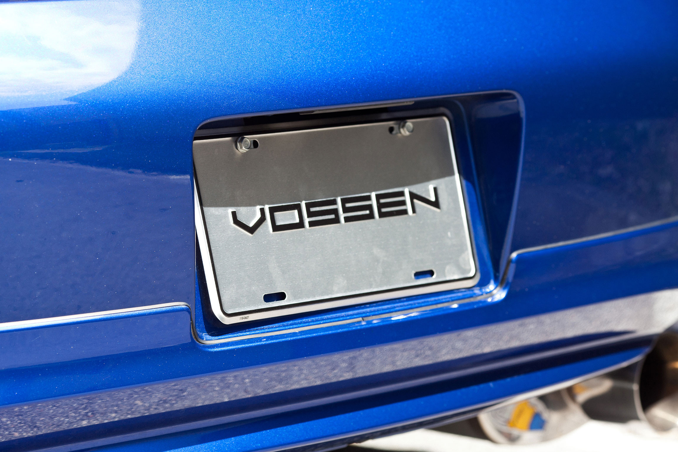 Vossen Chrome License Plate on Blue Honda Accord - Photo by Vossen
