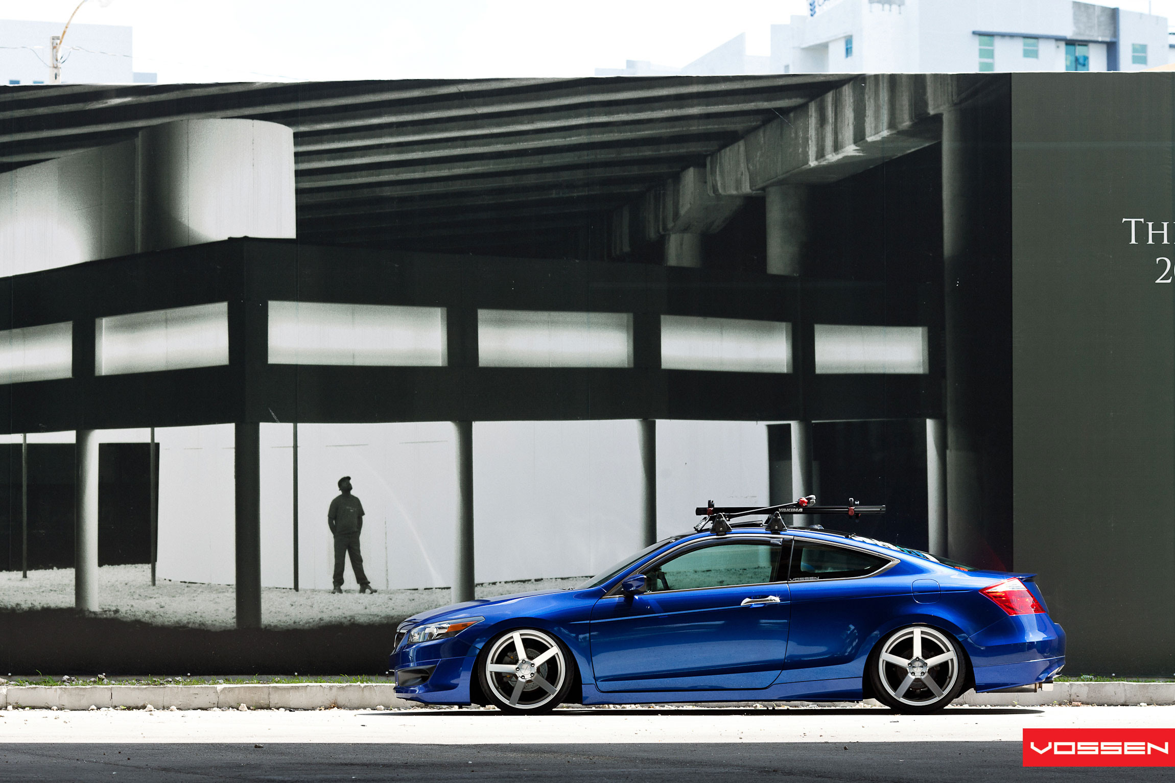 Blue Stanced Honda Accord with Chrome Vossen Wheels - Photo by Vossen