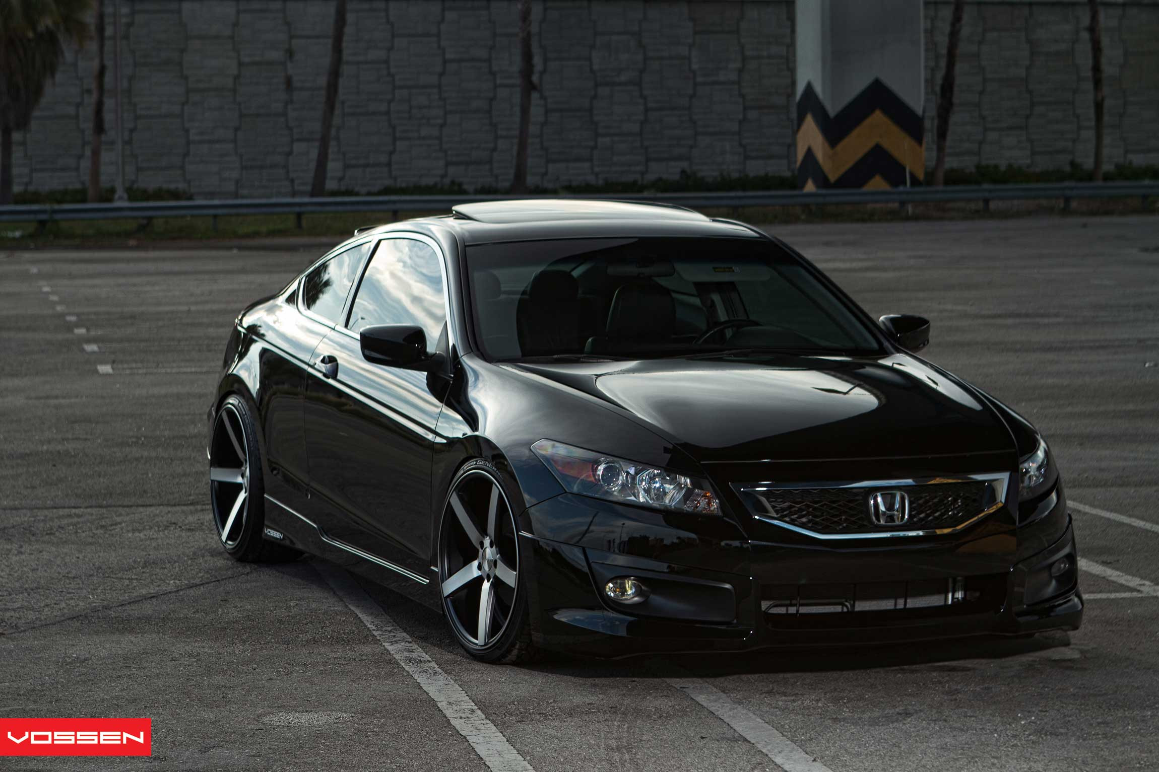 Black Honda Accord V6 with Custom Vossen Wheels - Photo by Vossen