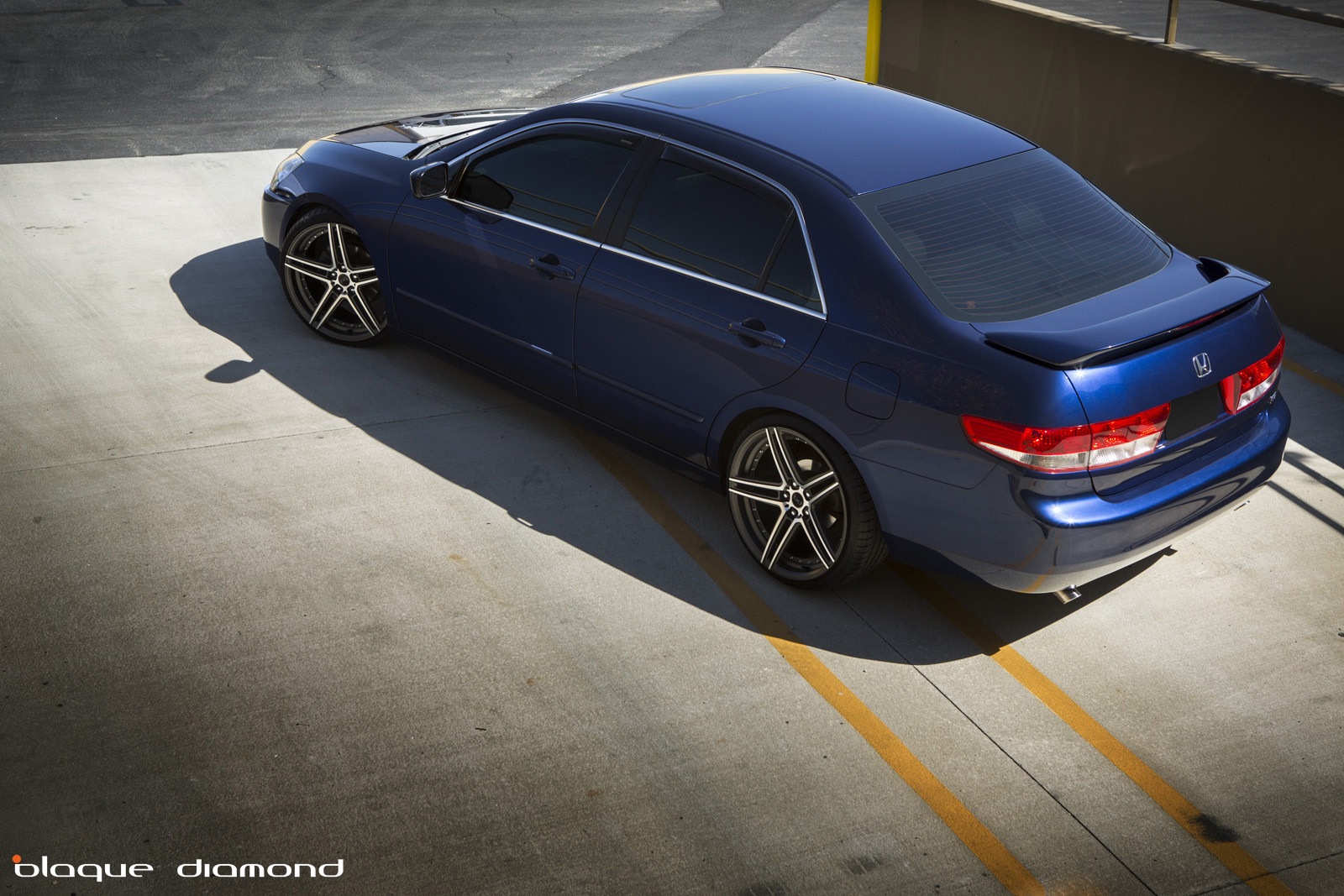 Custom Rear Spoiler on Blue Honda Accord - Photo by Blaque Diamond