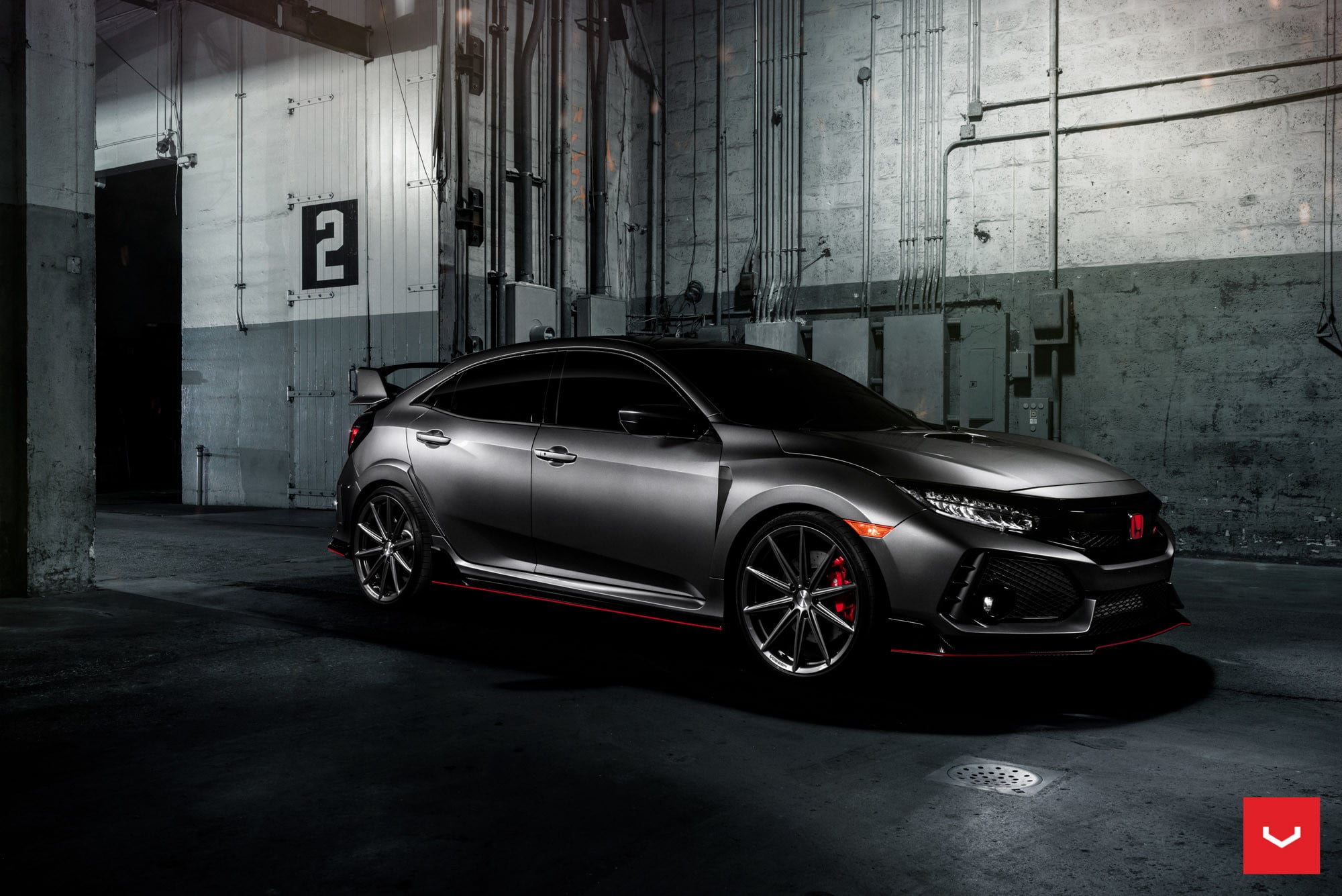 Gray Honda Civic with Aftermarket Side Skirts - Photo by Vossen