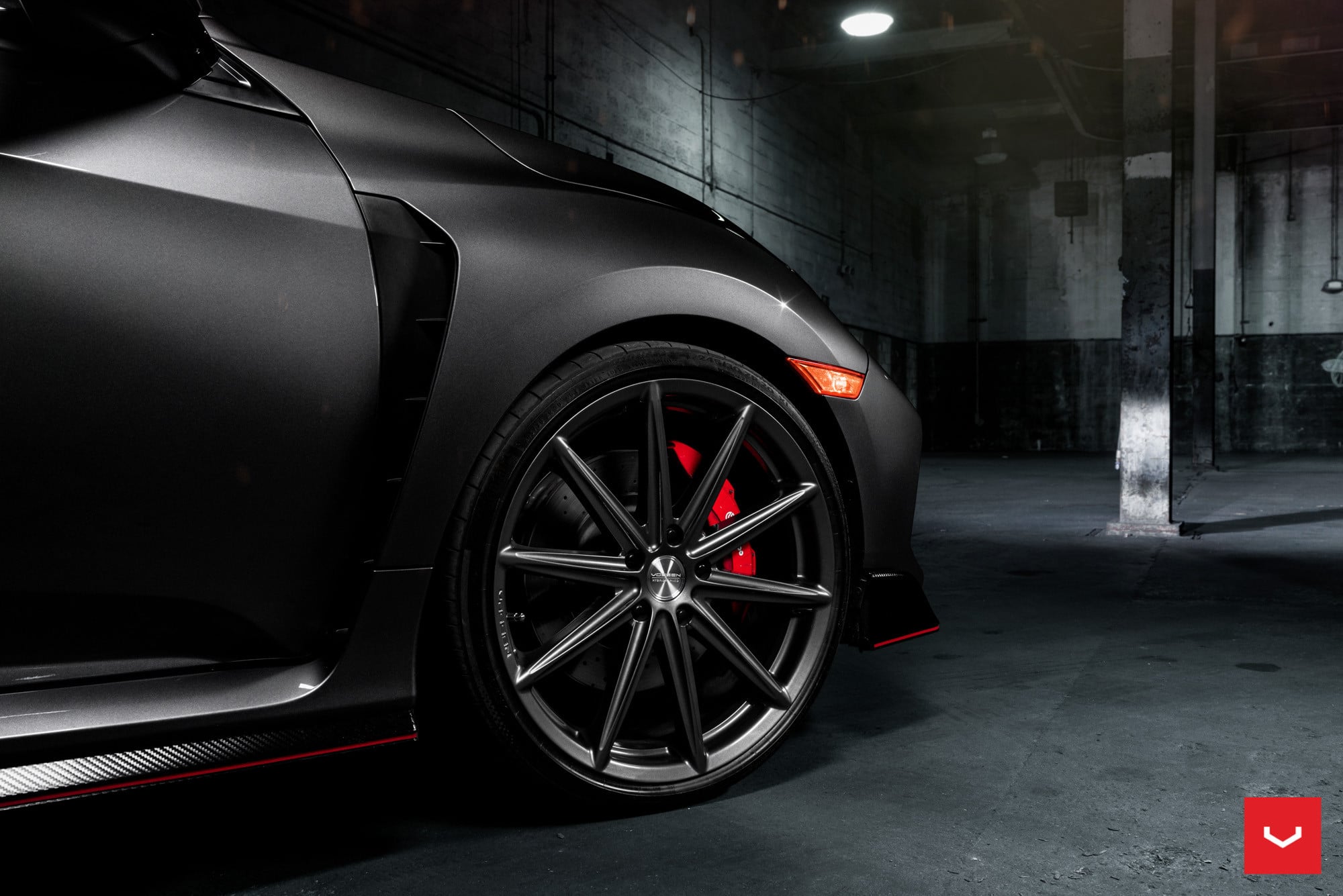 Custom Gray Honda Civic Type R Side Scoops - Photo by Vossen