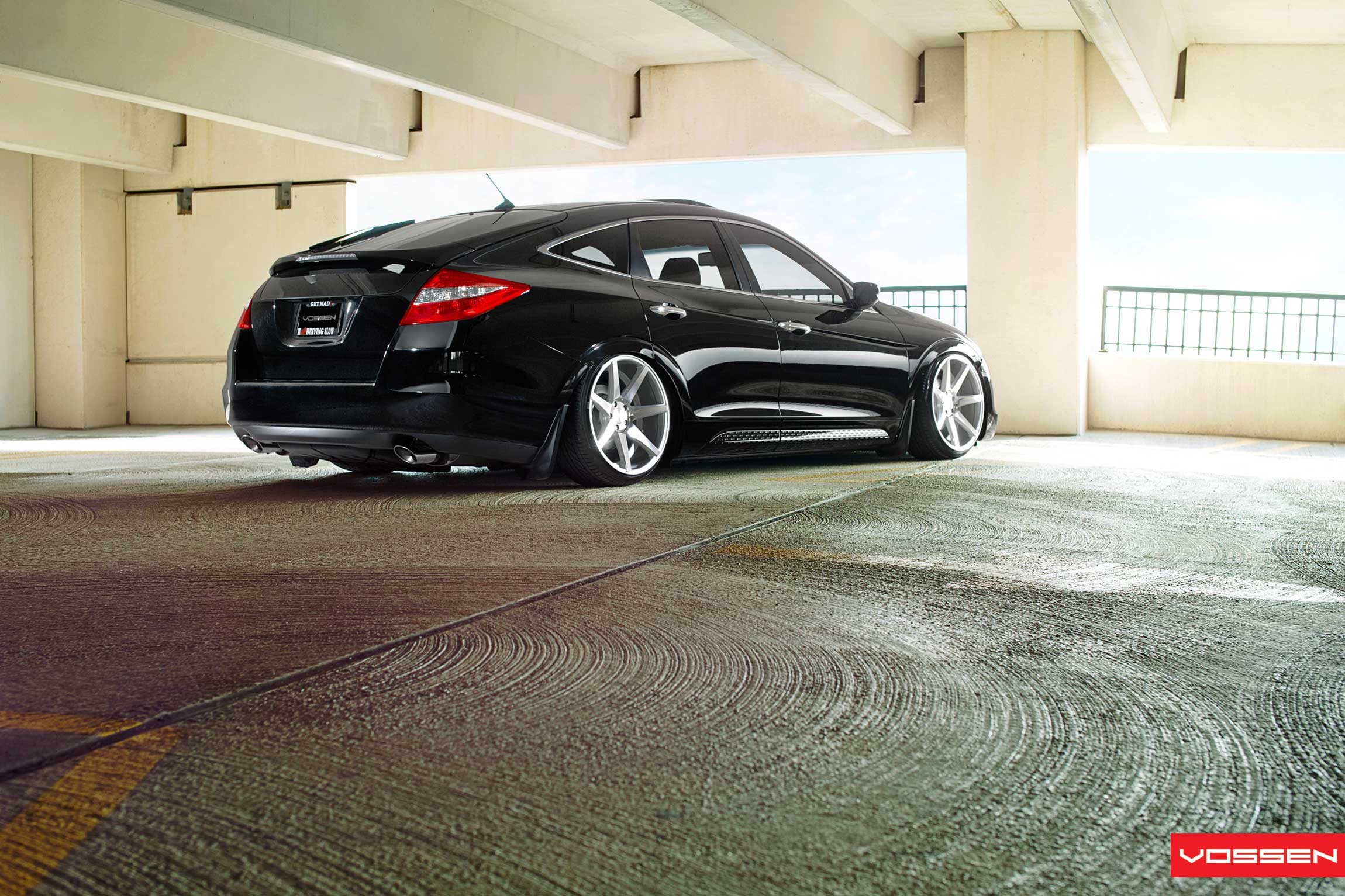 Rear Spoiler with Light on Black Honda Crosstour - Photo by Vossen