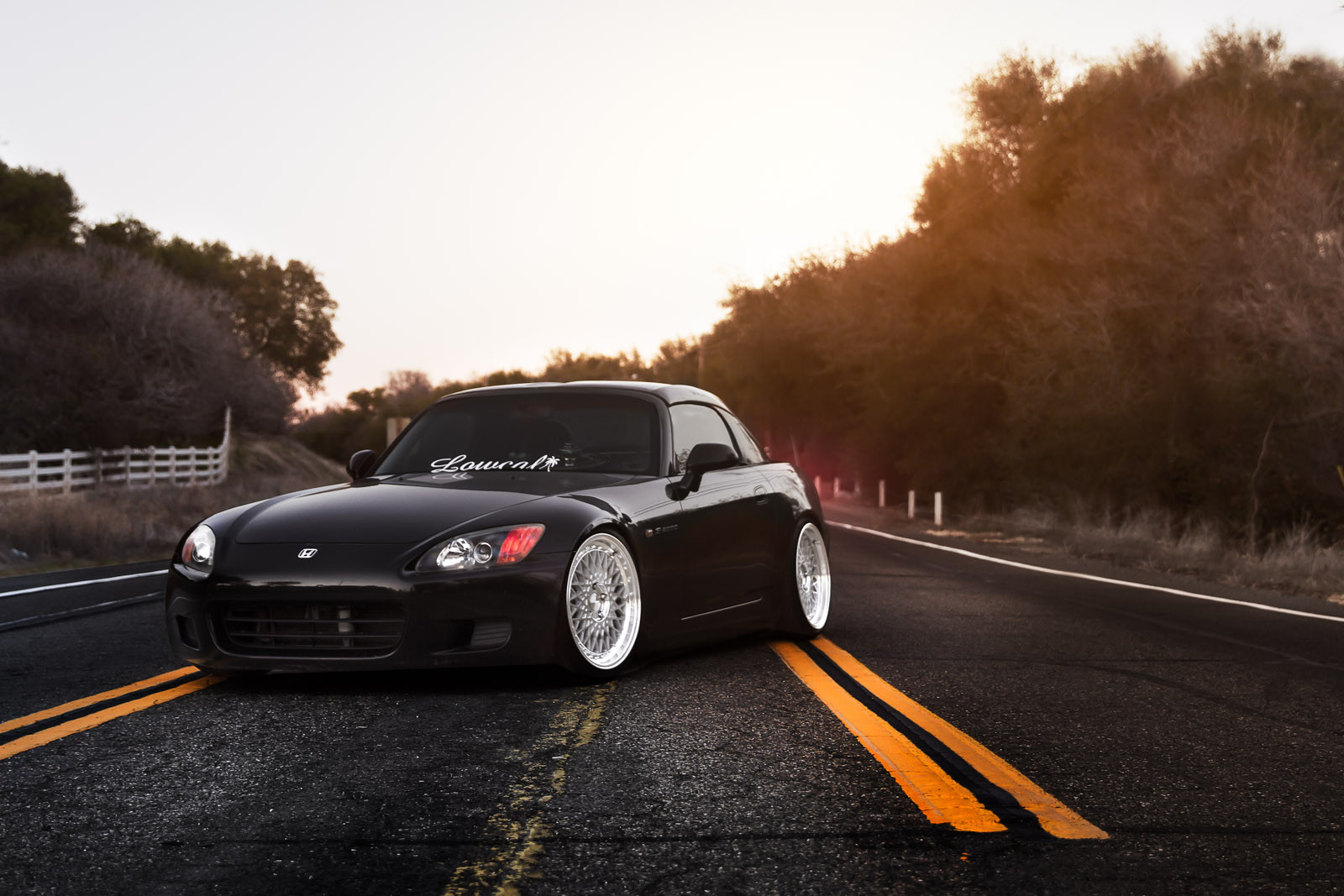 Black Honda S2000 with Custom Headlights - Photo by Avant Garde Wheels