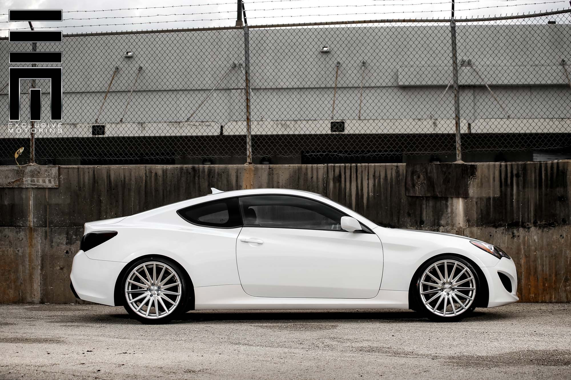 Vossen Chrome Wheels on White Hyundai Genesis Coupe - Photo by Vossen
