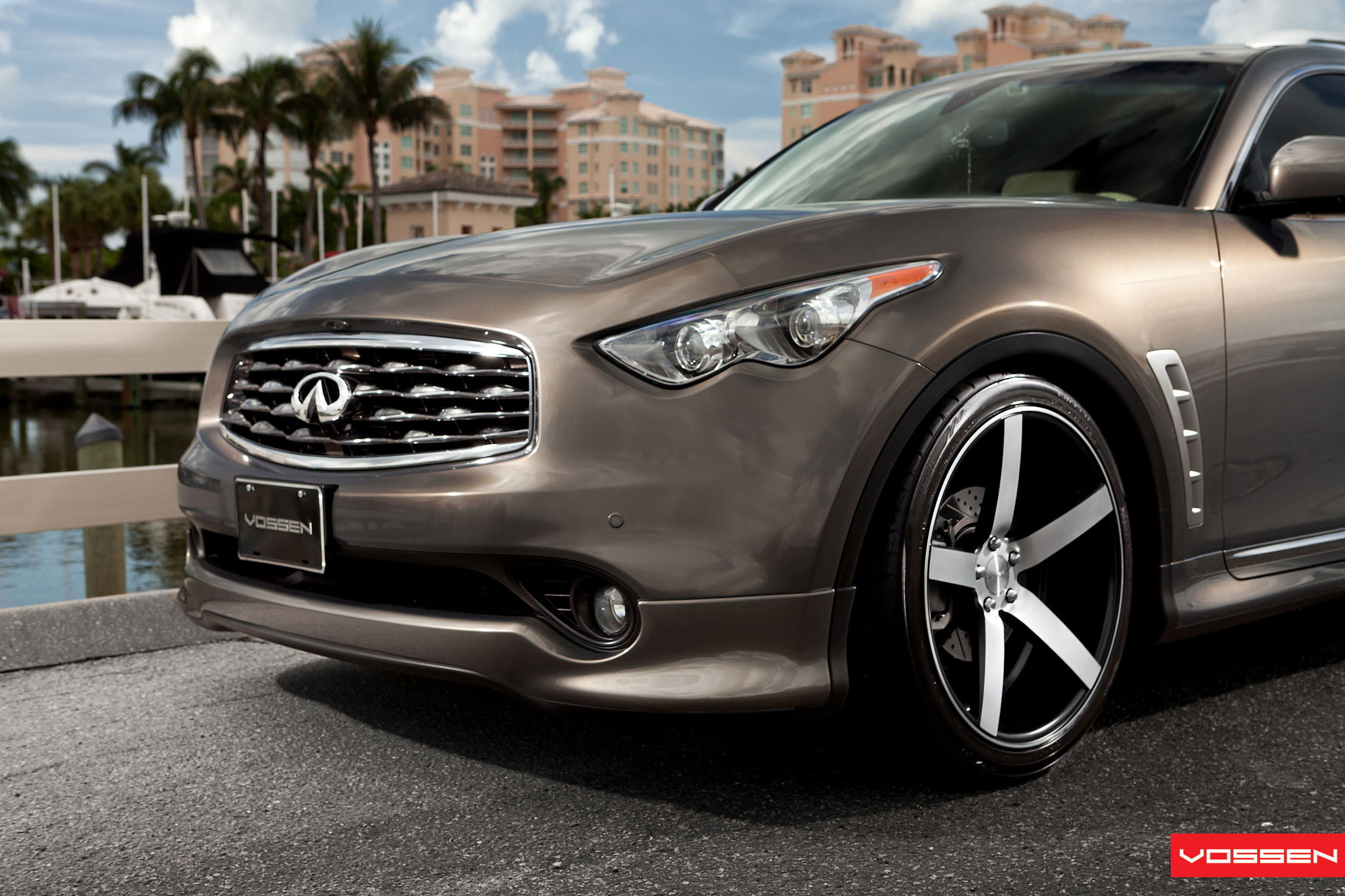 Chrome Vossen Wheels on Gray Metallic Infiniti FX35 - Photo by Vossen