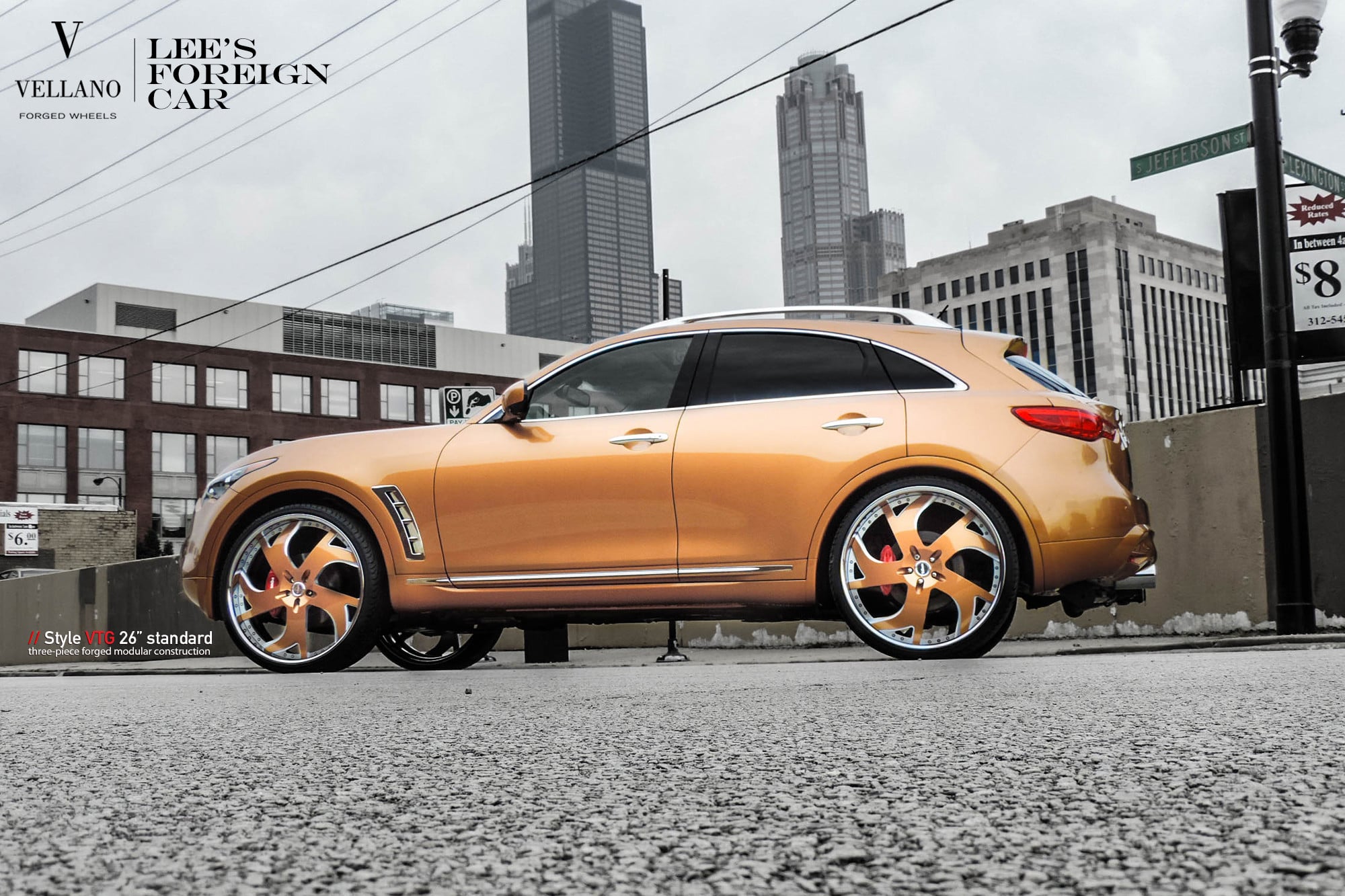 Orange Jaguar FX50 with Aftermarket Chrome Trim - Photo by Vellano
