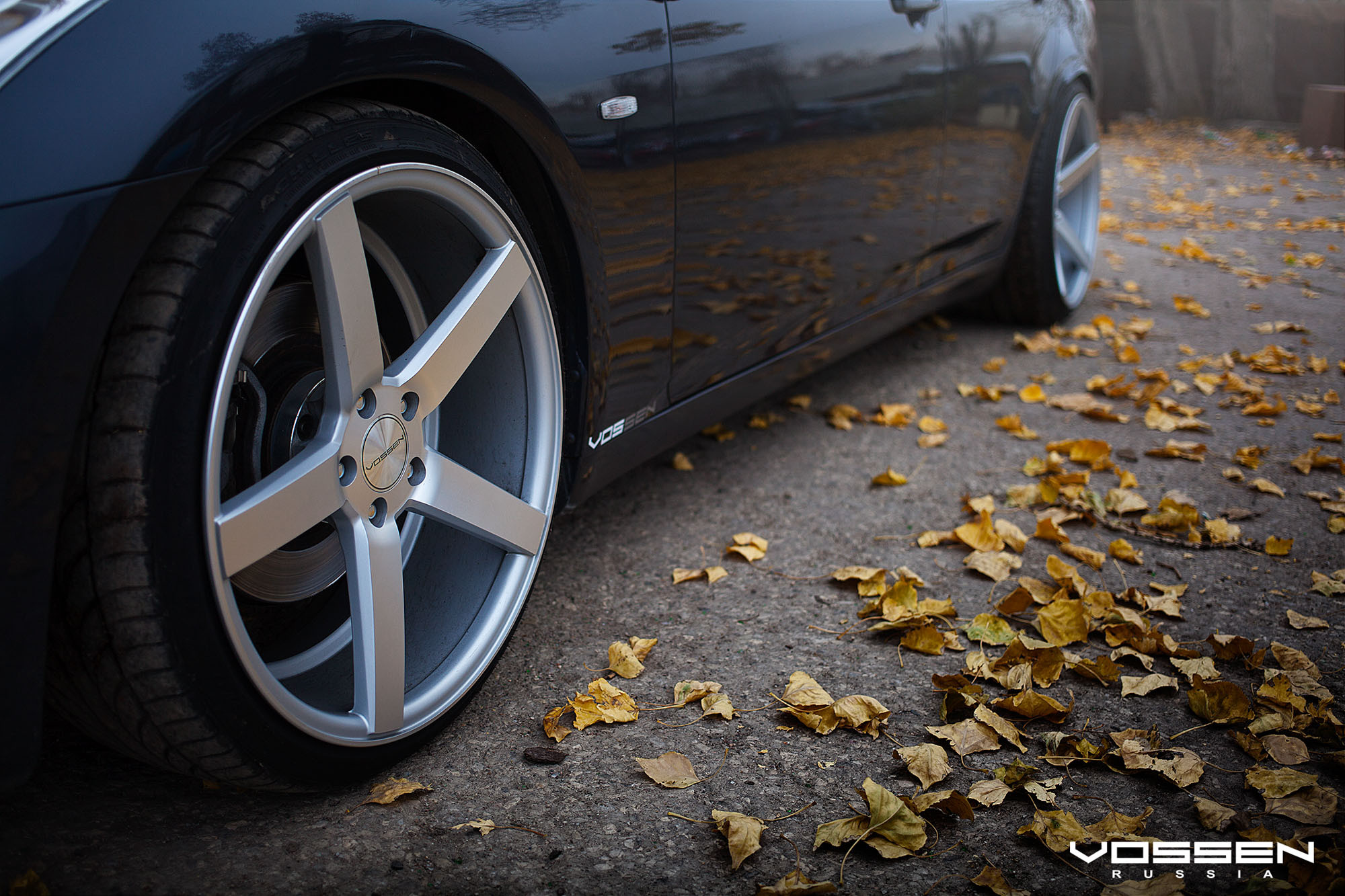 Chrome CV3R Vossen Rims on Black Infiniti G37 - Photo by Vossen