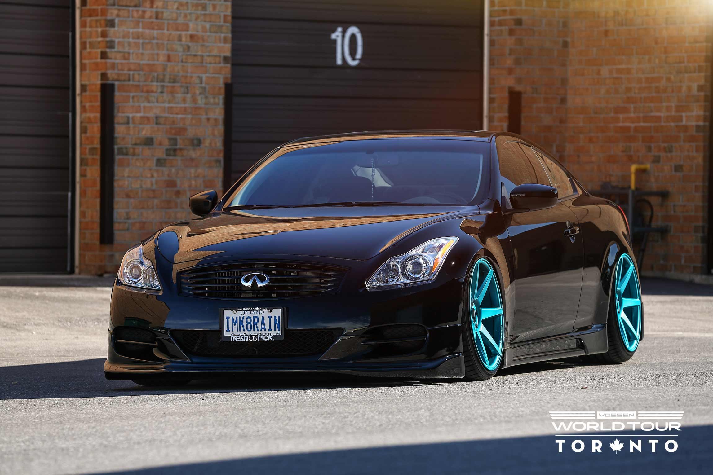 Black Stanced Custom Infiniti G37 - Photo by Vossen.