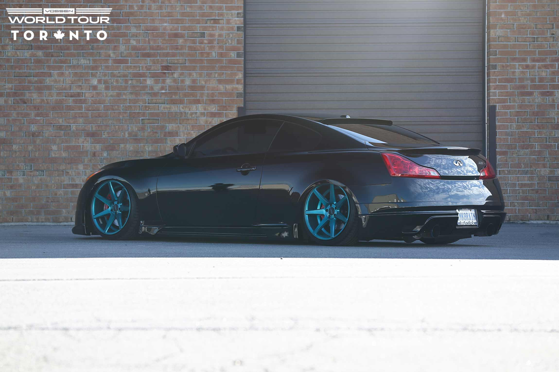 Rear Spoiler on Black Stanced Infiniti G37 - Photo by Vossen