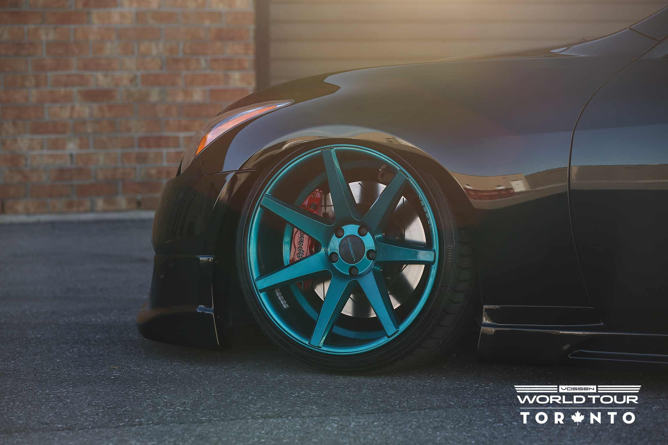 Black Infiniti G37 with Custom Painted CV Vossen Rims - Photo by Vossen