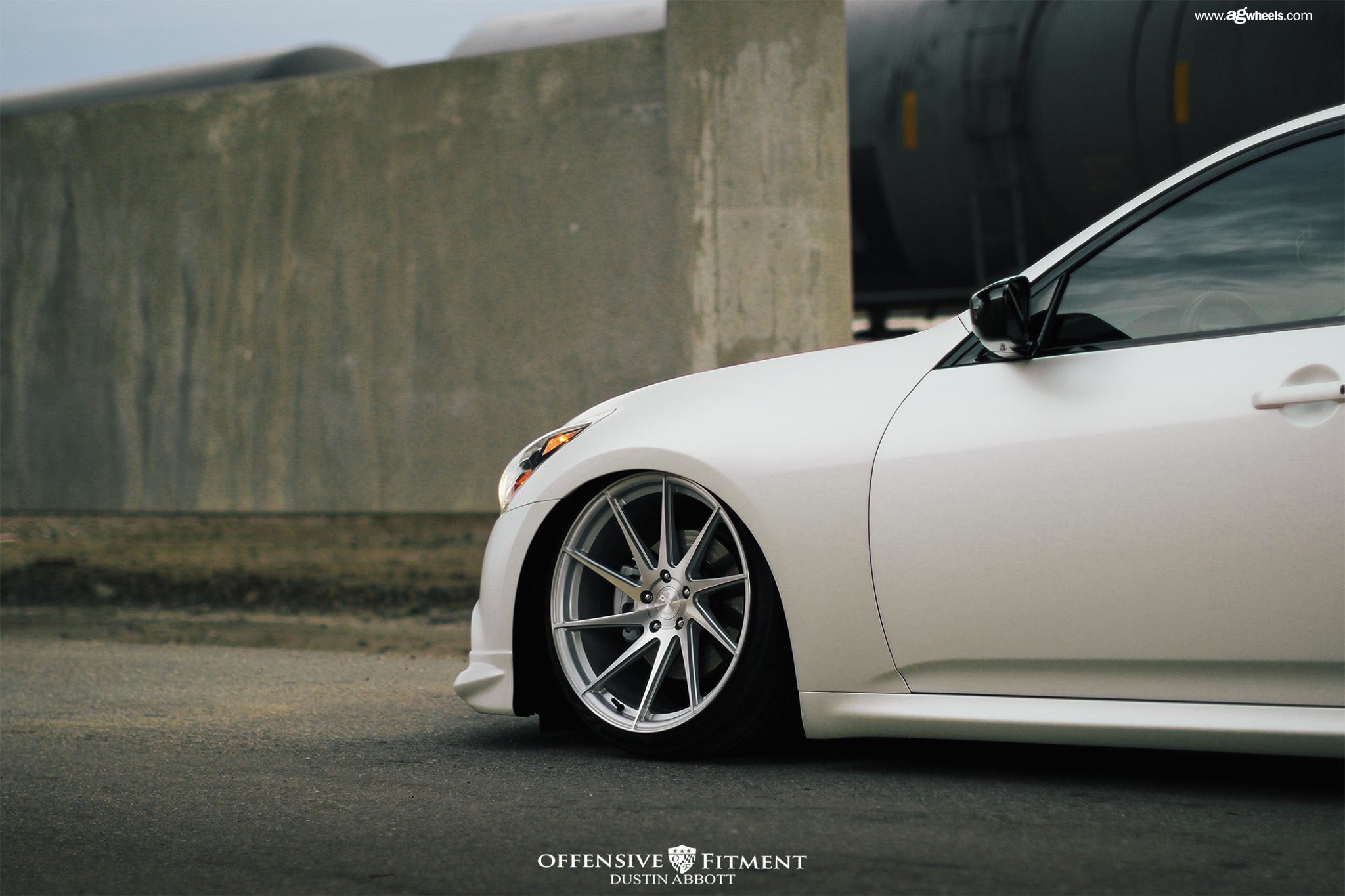 Polished Avant Garde Rims on White Infiniti G37 - Photo by Avant Garde Wheels