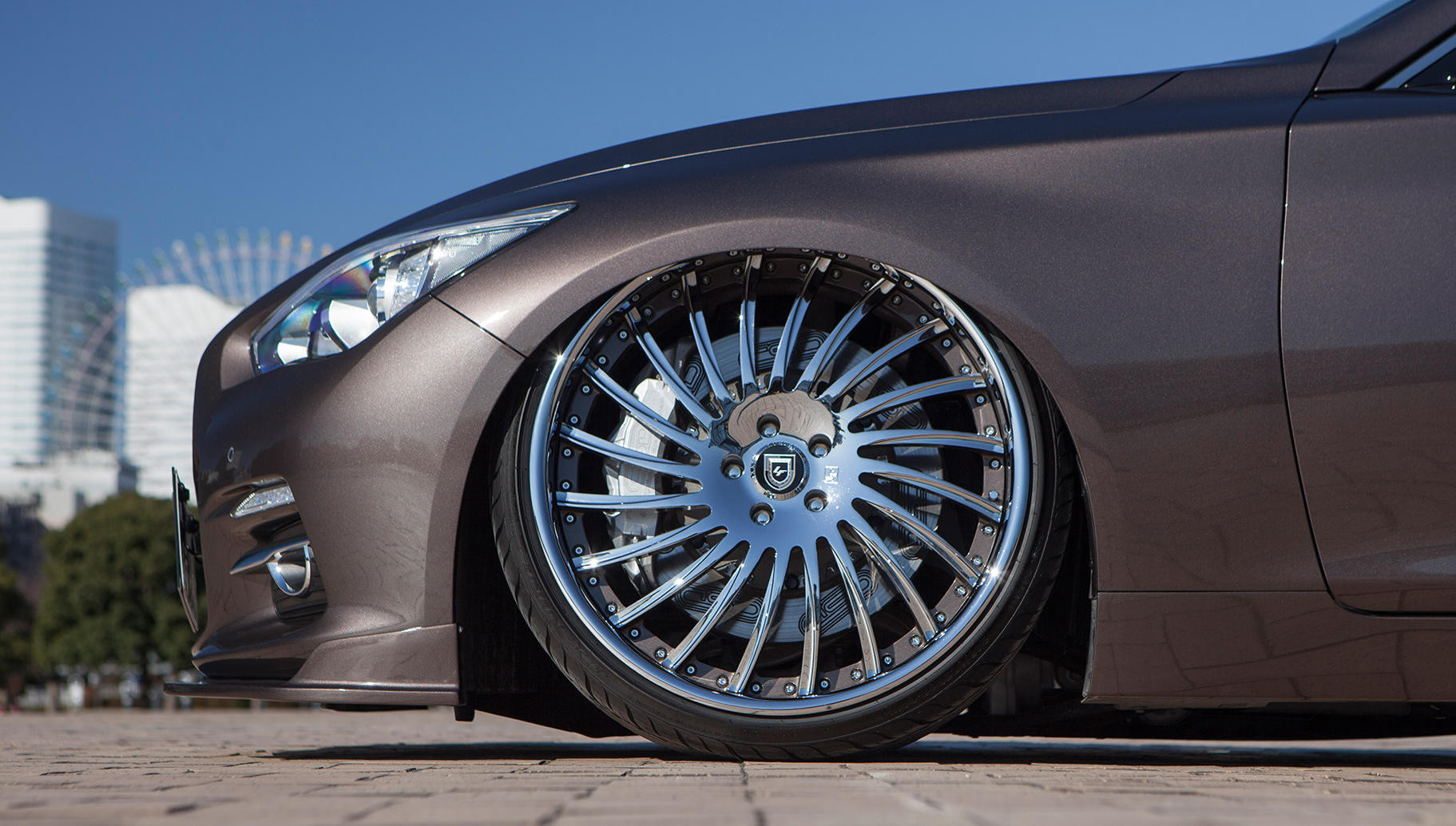 Chrome Lexani Wheels on Infiniti Q50 - Photo by Lexani