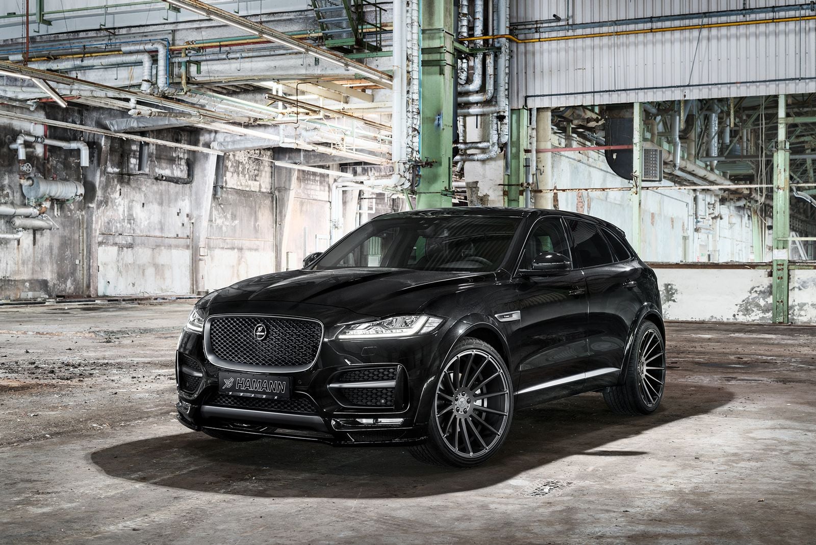 Black Jaguar F-Pace with Custom LED Headlights - Photo by DUB Magazine