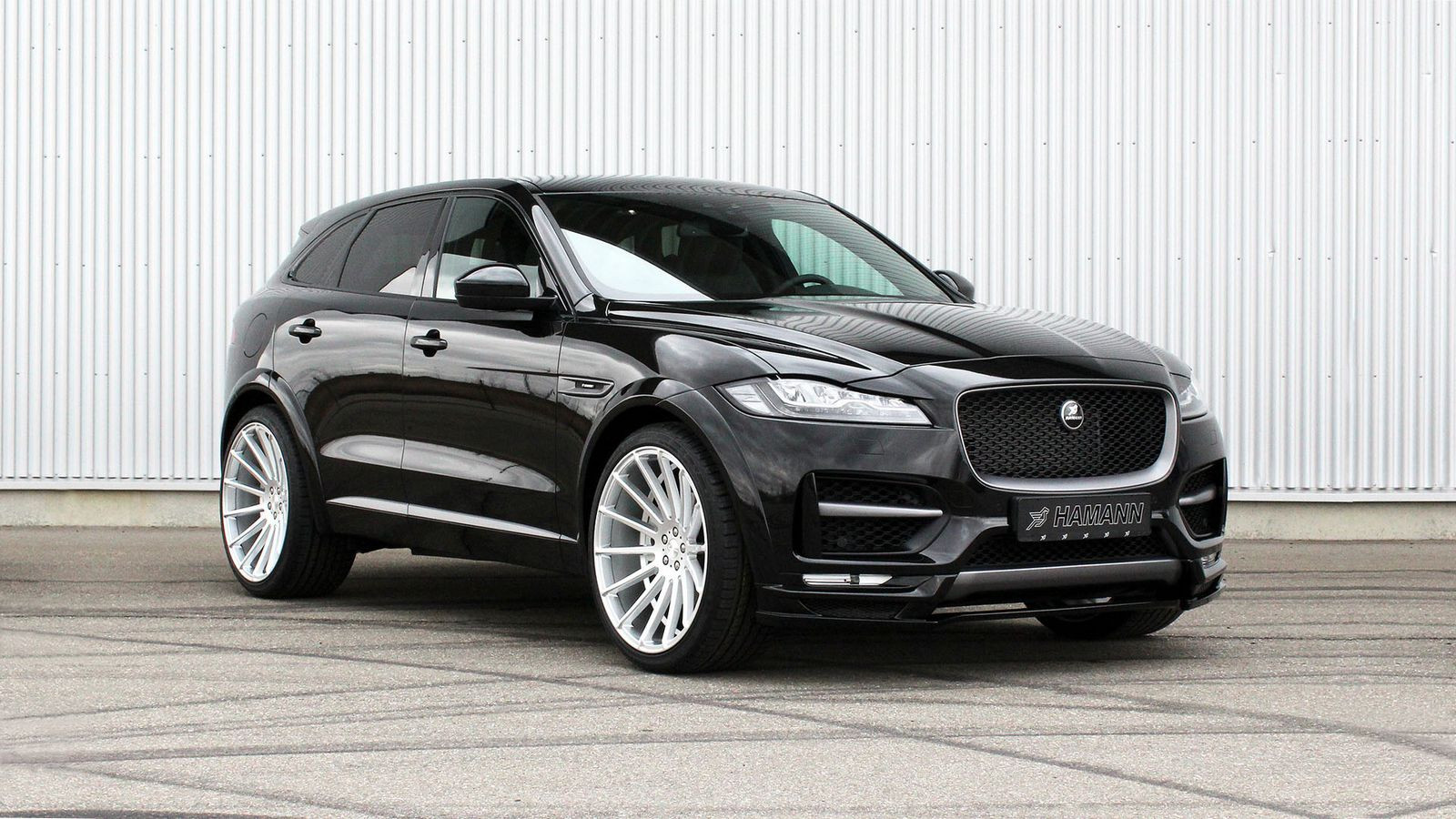 Black Jaguar F-Pace with Custom Blacked Out Mesh Grille - Photo by DUB Magazine