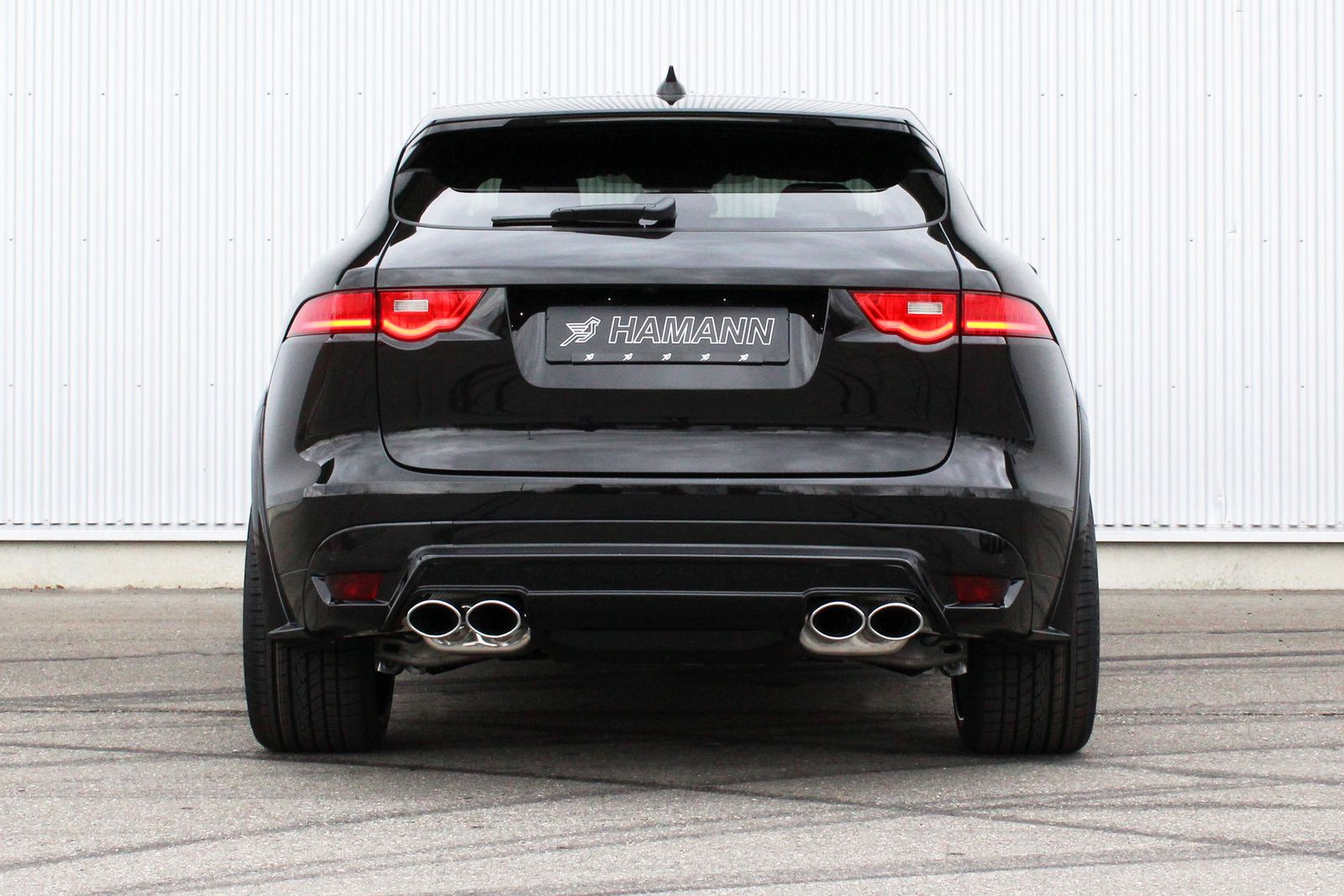 Red LED Taillights on Black Jaguar F-Pace - Photo by DUB Magazine