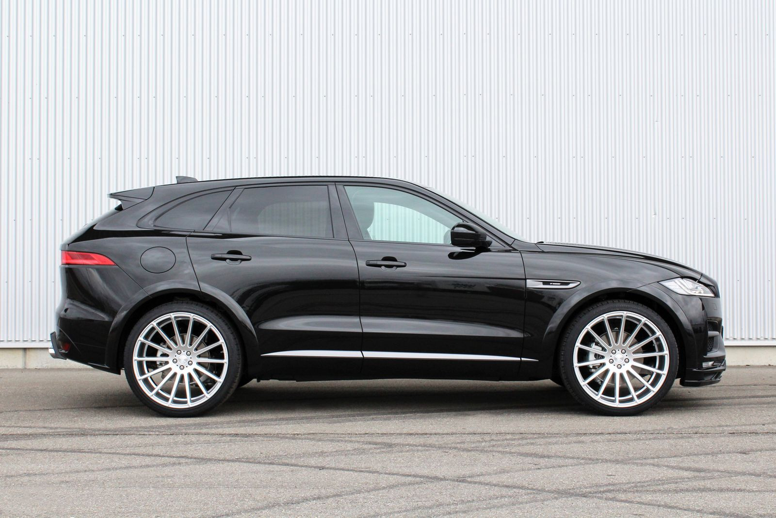 Black Jaguar F-Pace with Custom Chrome Wheels - Photo by DUB Magazine