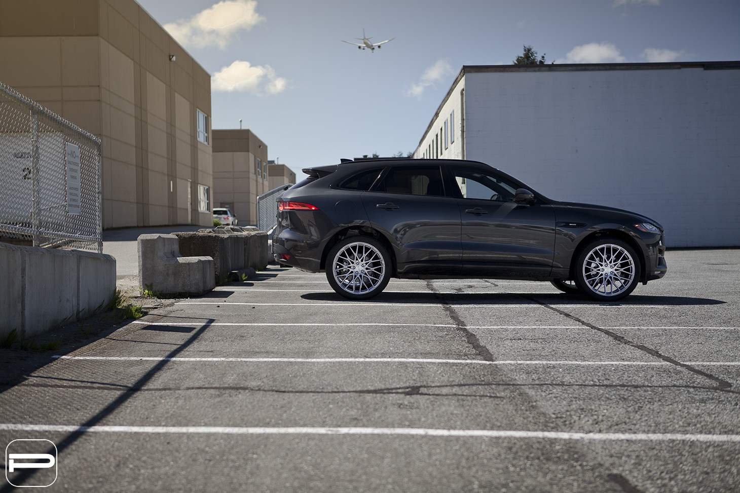 Custom Gray Jaguar F-Pace Side Skirts - Photo by PUR Wheels