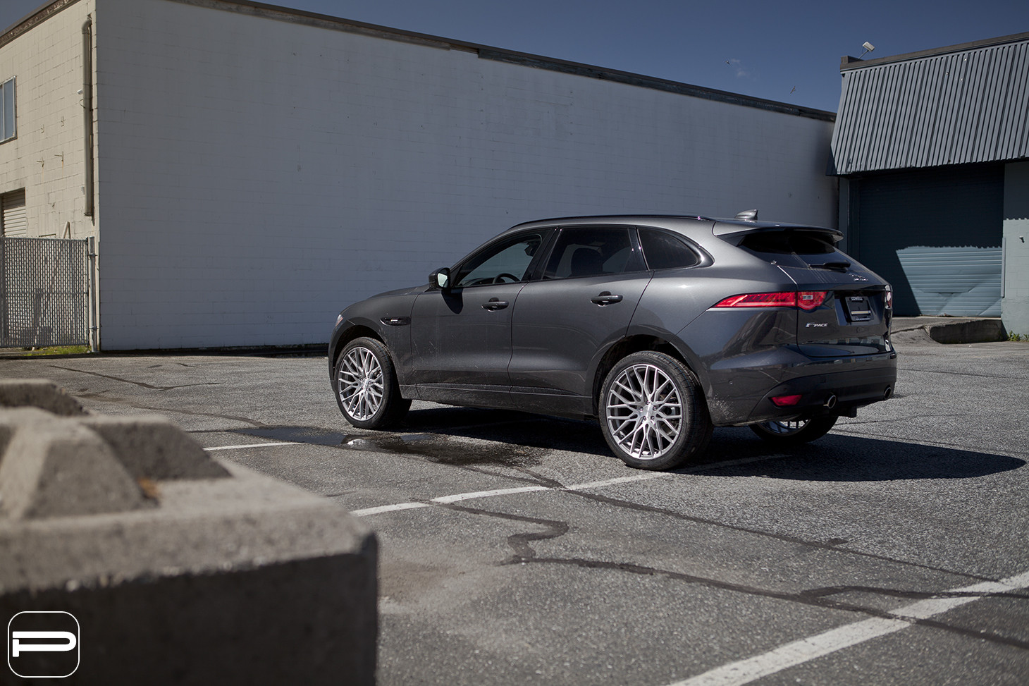 Gray Jaguar F-Pace with Red LED Taillights - Photo by PUR Wheels