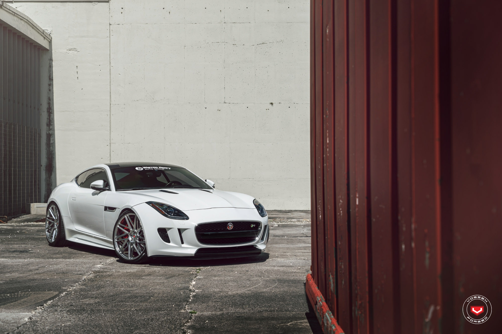 White Jaguar F-Type with Aftermarket LED Headlights - Photo by Vossen