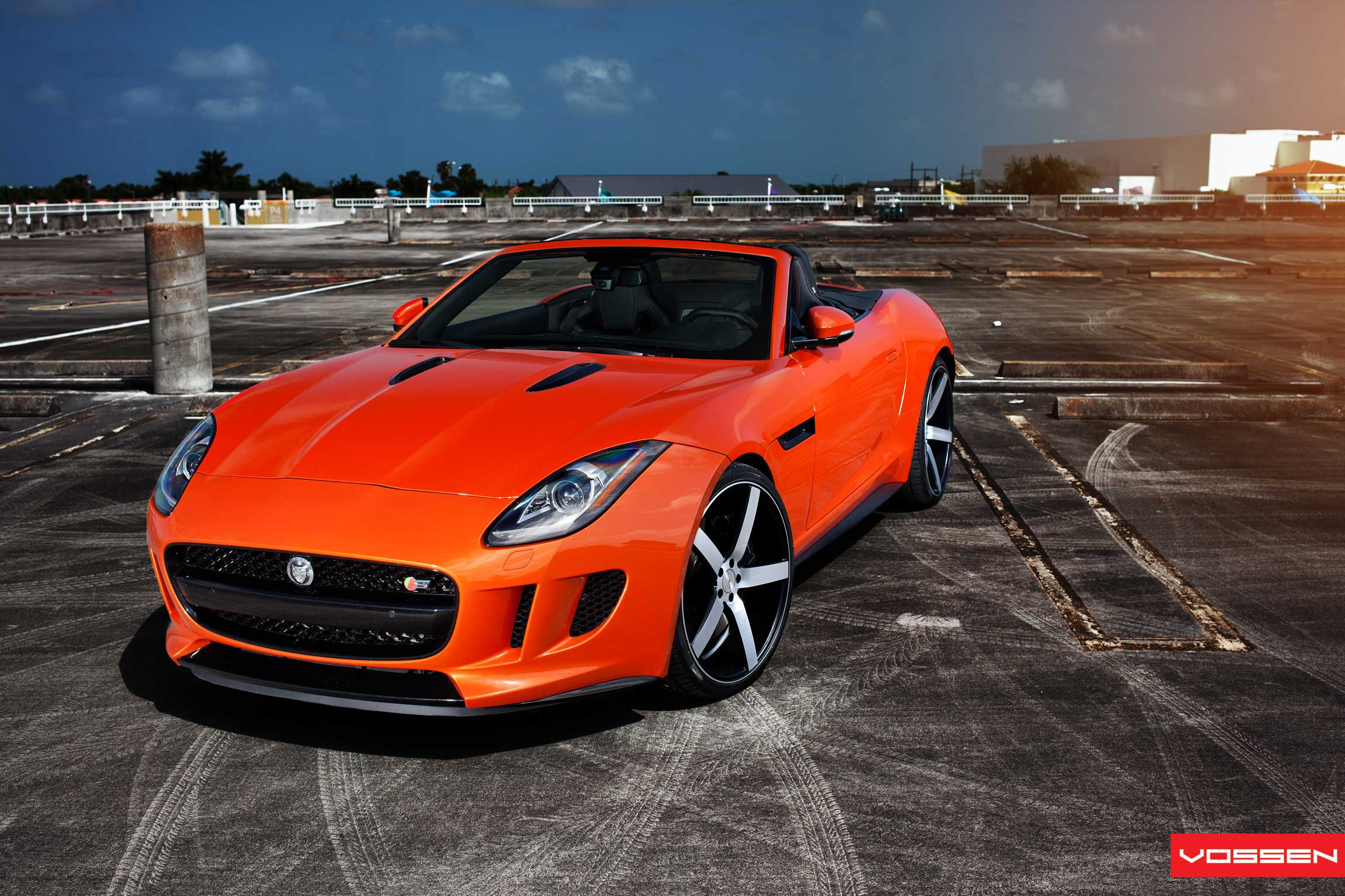 Custom Convertible Orange Jaguar F-Type - Photo by Vossen