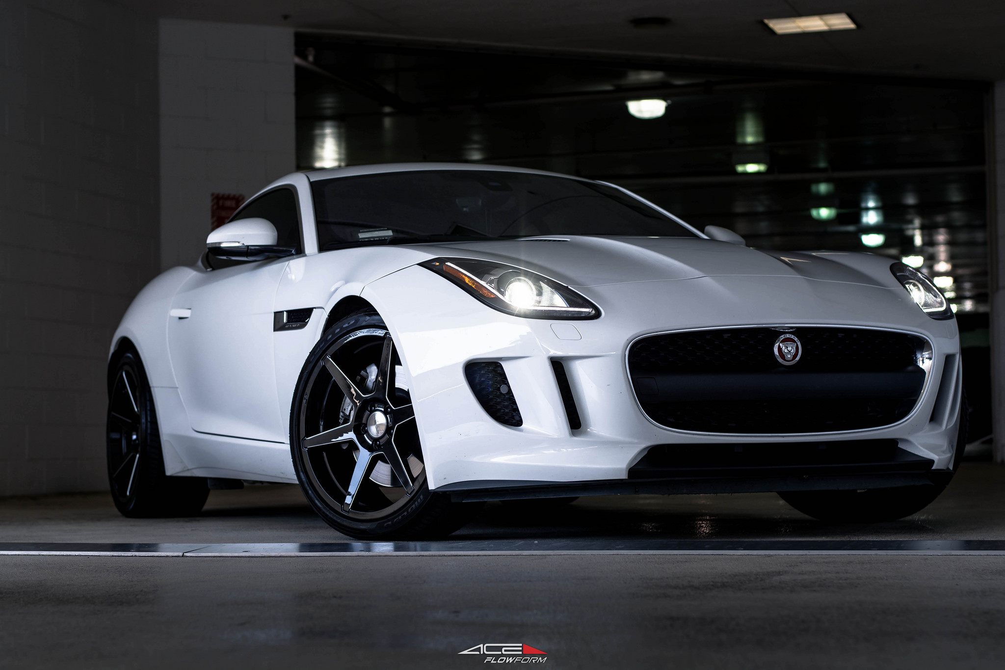 Custom Front Bumper on White Jaguar F-Type - Photo by Ace Alloy