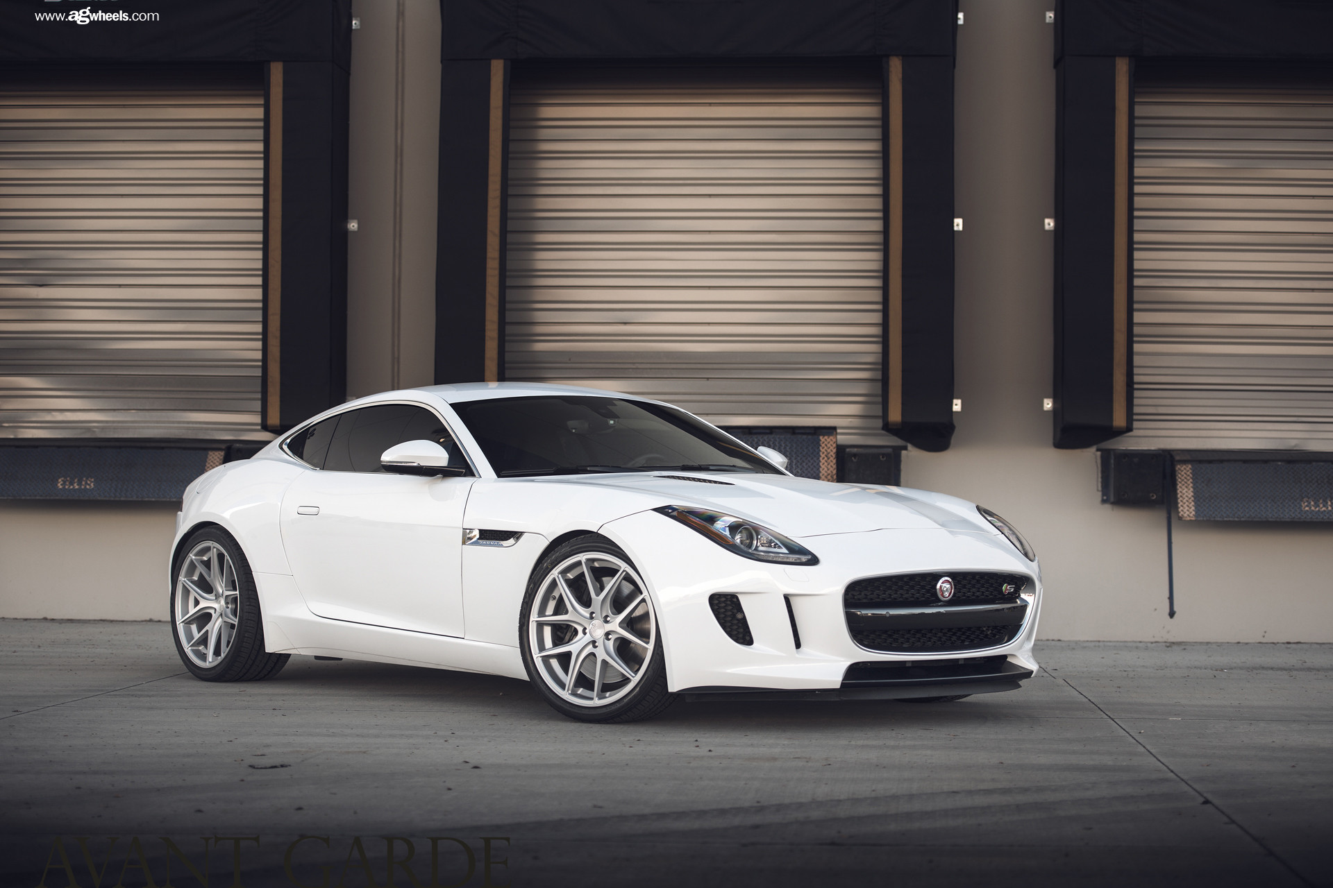 Aftermarket Vented Hood on White Jaguar F-Type - Photo by Avant Garde Wheels