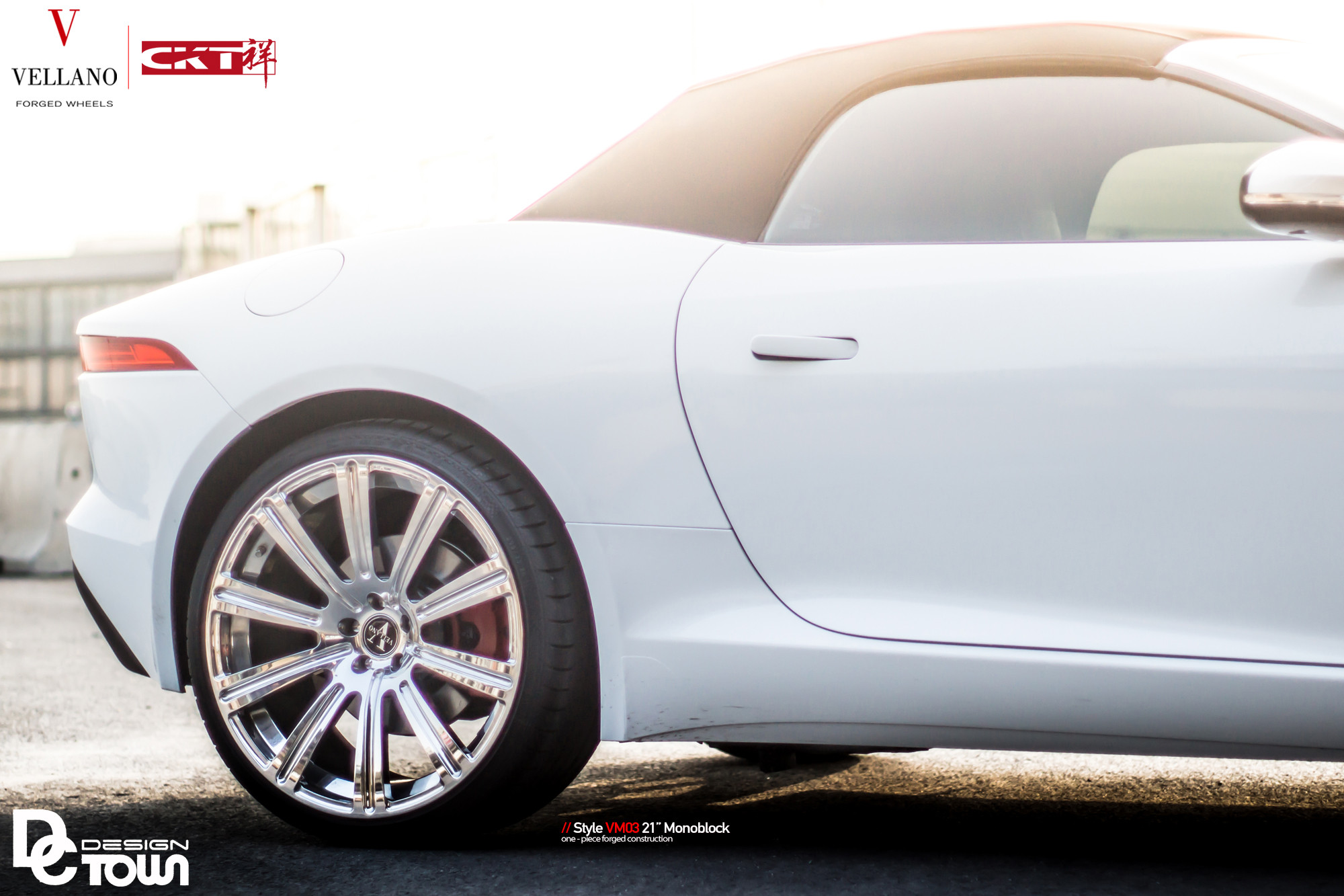 White Jaguar F-Type with Chrome Vellano Wheels - Photo by Vellano