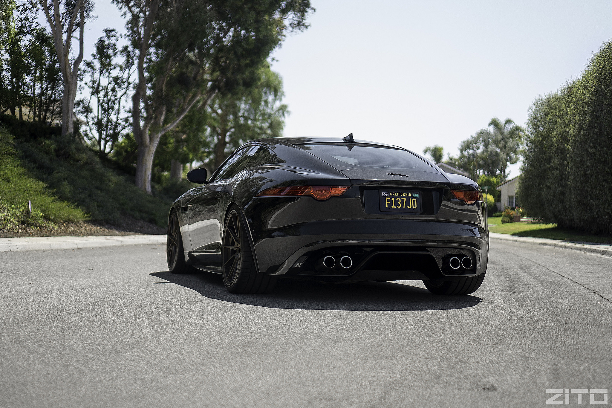 Black Jaguar F-Type with Red LED Taillights - Photo by Zito Wheels