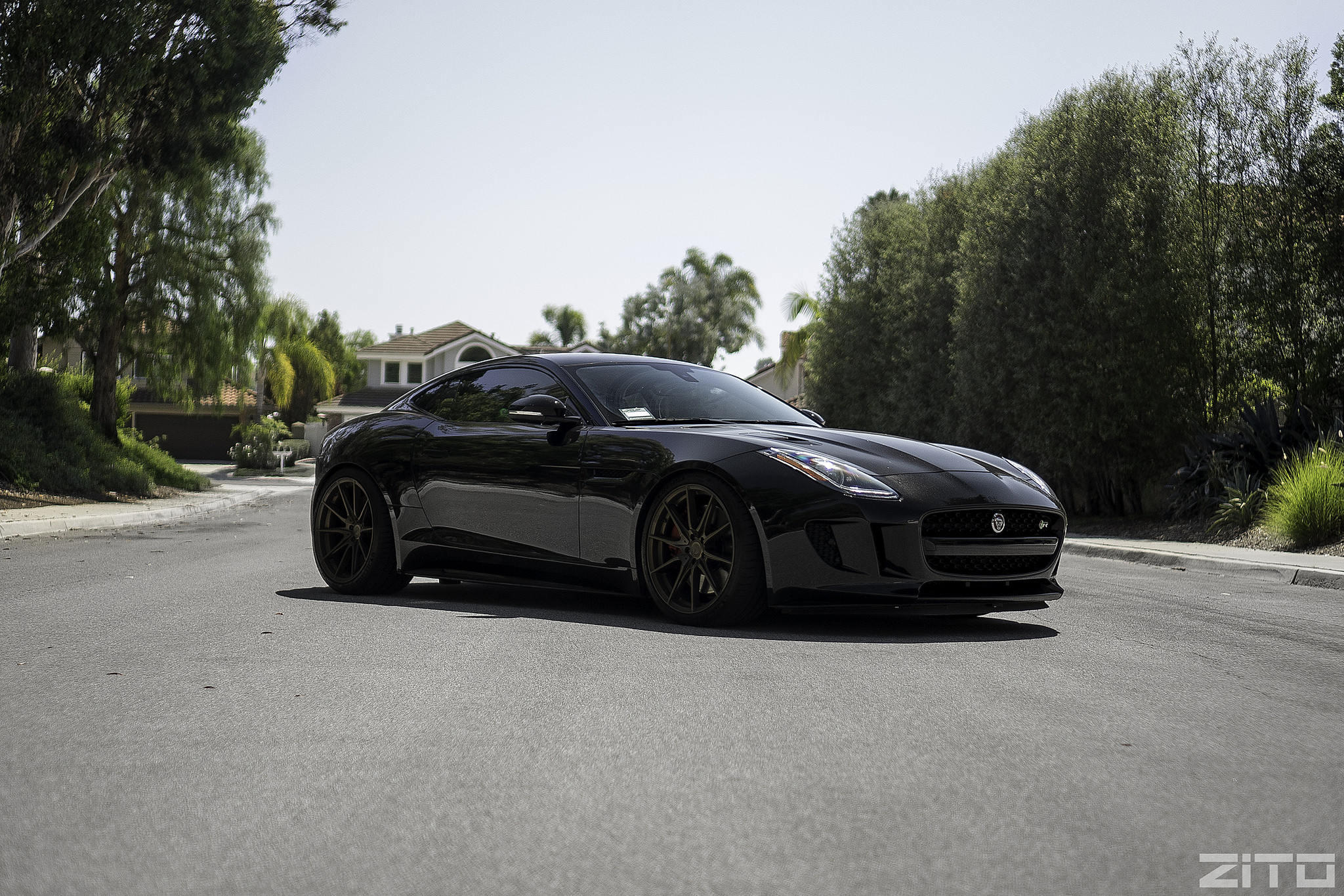 Custom Zito Wheels on Black Jaguar F-Type - Photo by Zito Wheels