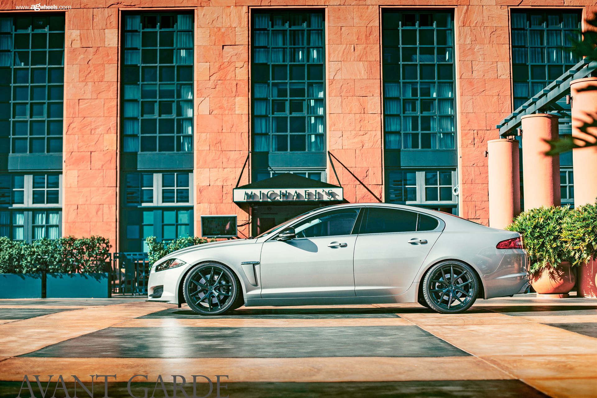 Silver Jaguar XF with Black Avant Garde Rims - Photo by Avant Garde Wheels