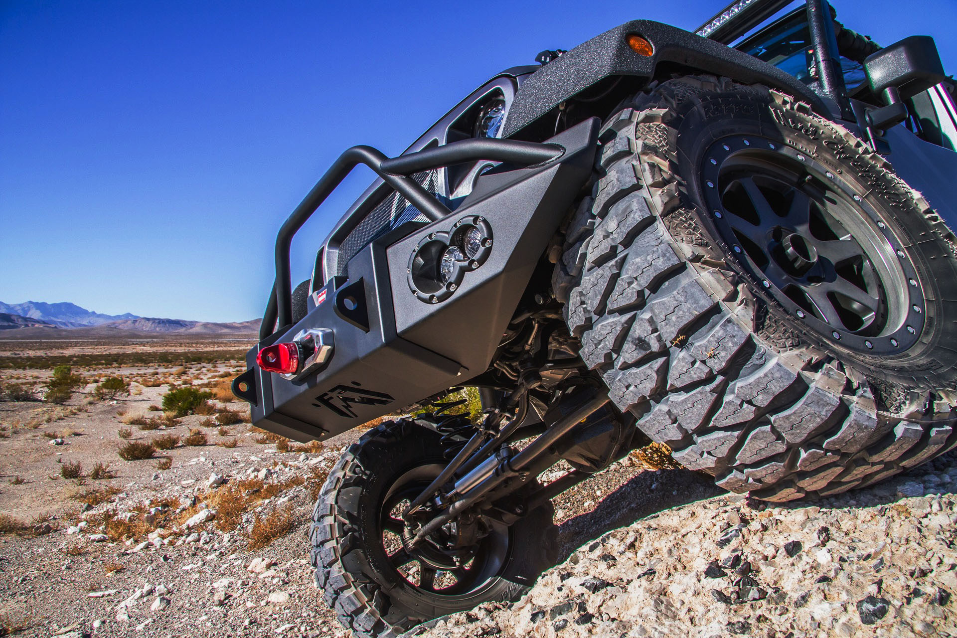 Fab Fours off-road bumper on Jeep Wrangler - Photo by TIS Wheels