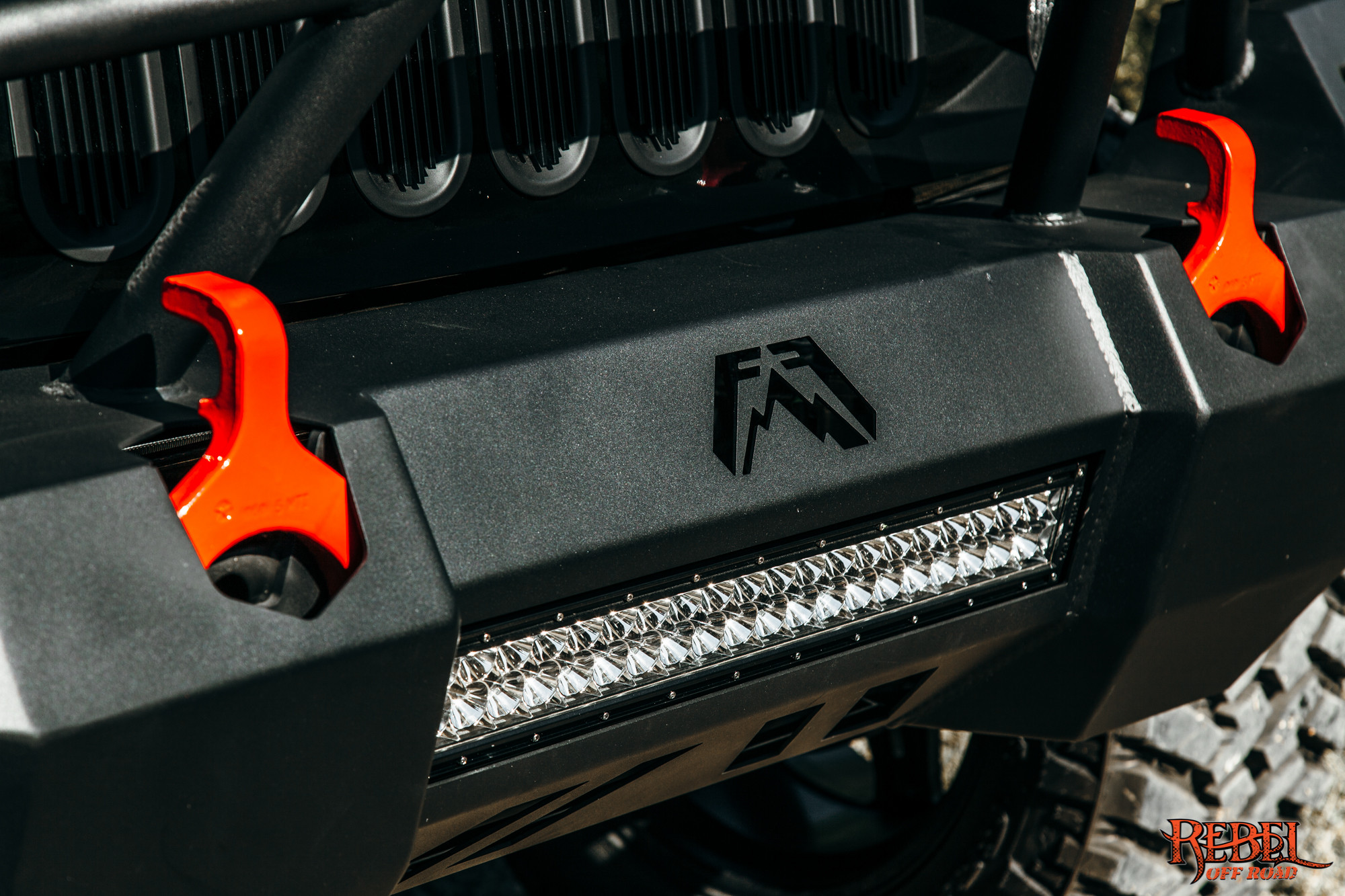 LED Light Bar on Black Lifted Jeep Wrangler - Photo by Rebel Off-Road
