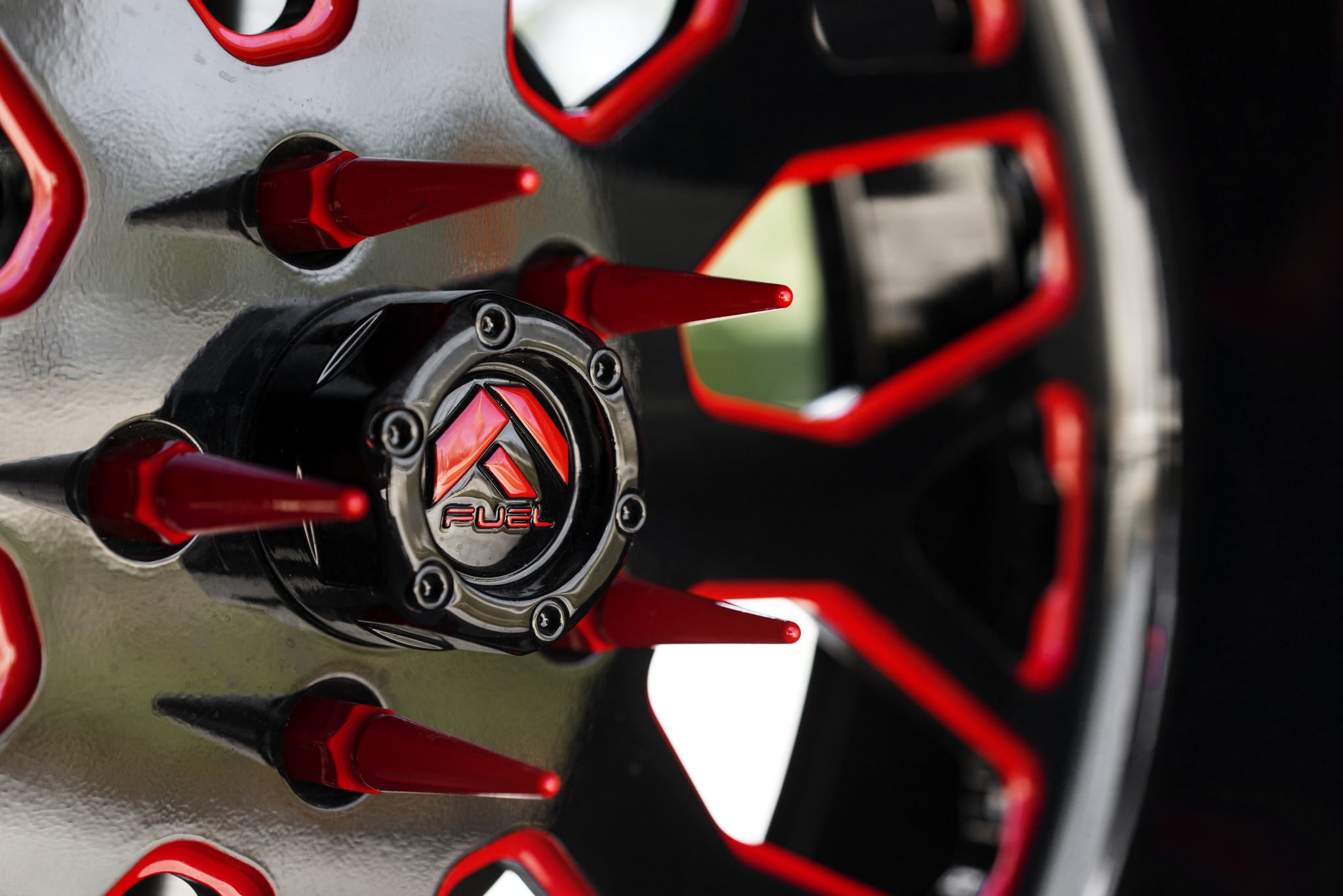 Black Red Custom Painted FUEL Off-road Wheels - Photo by Fuel Off-Road