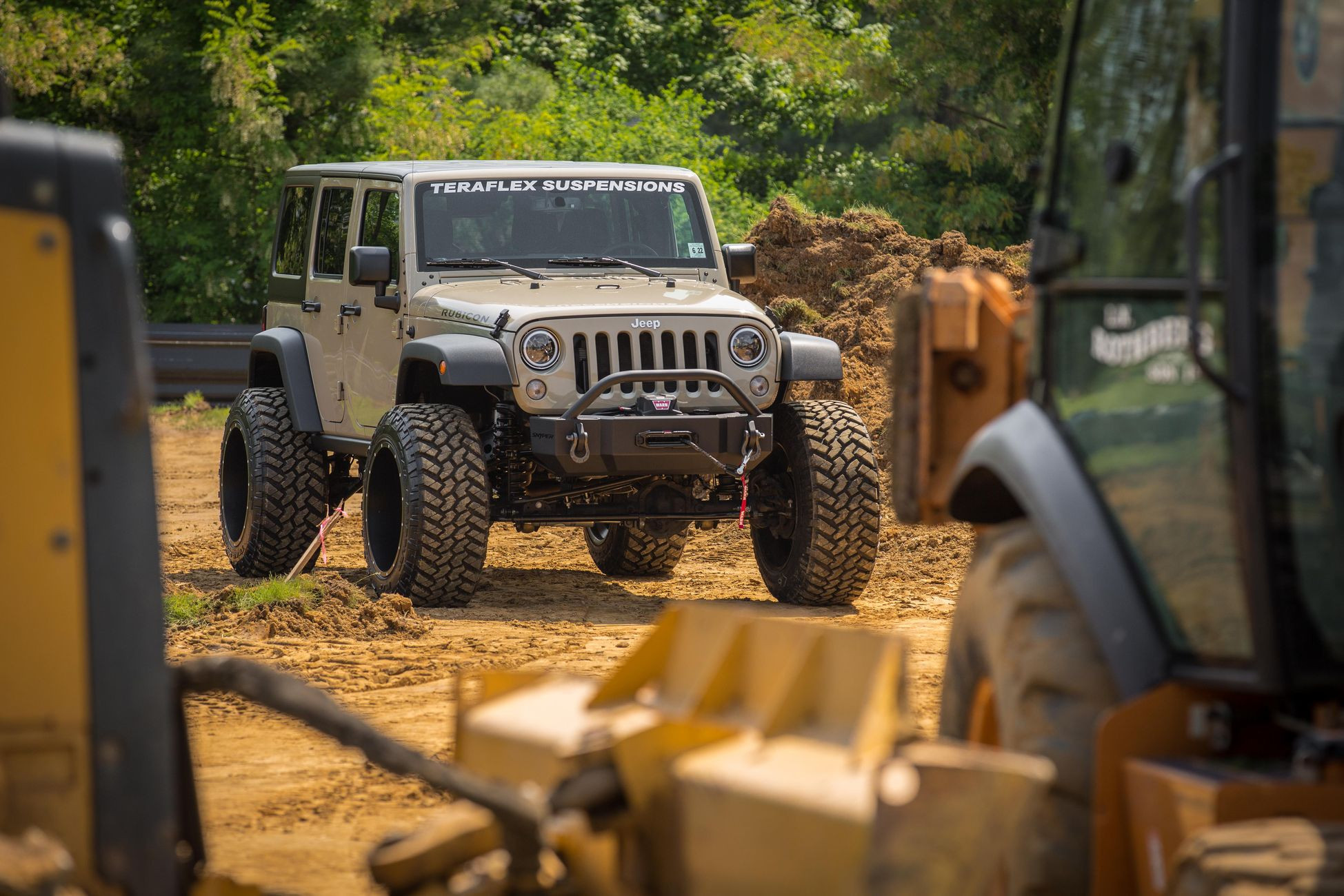 Off-road Front Bumper on Beige Jeep Wrangler - Photo by CARiD