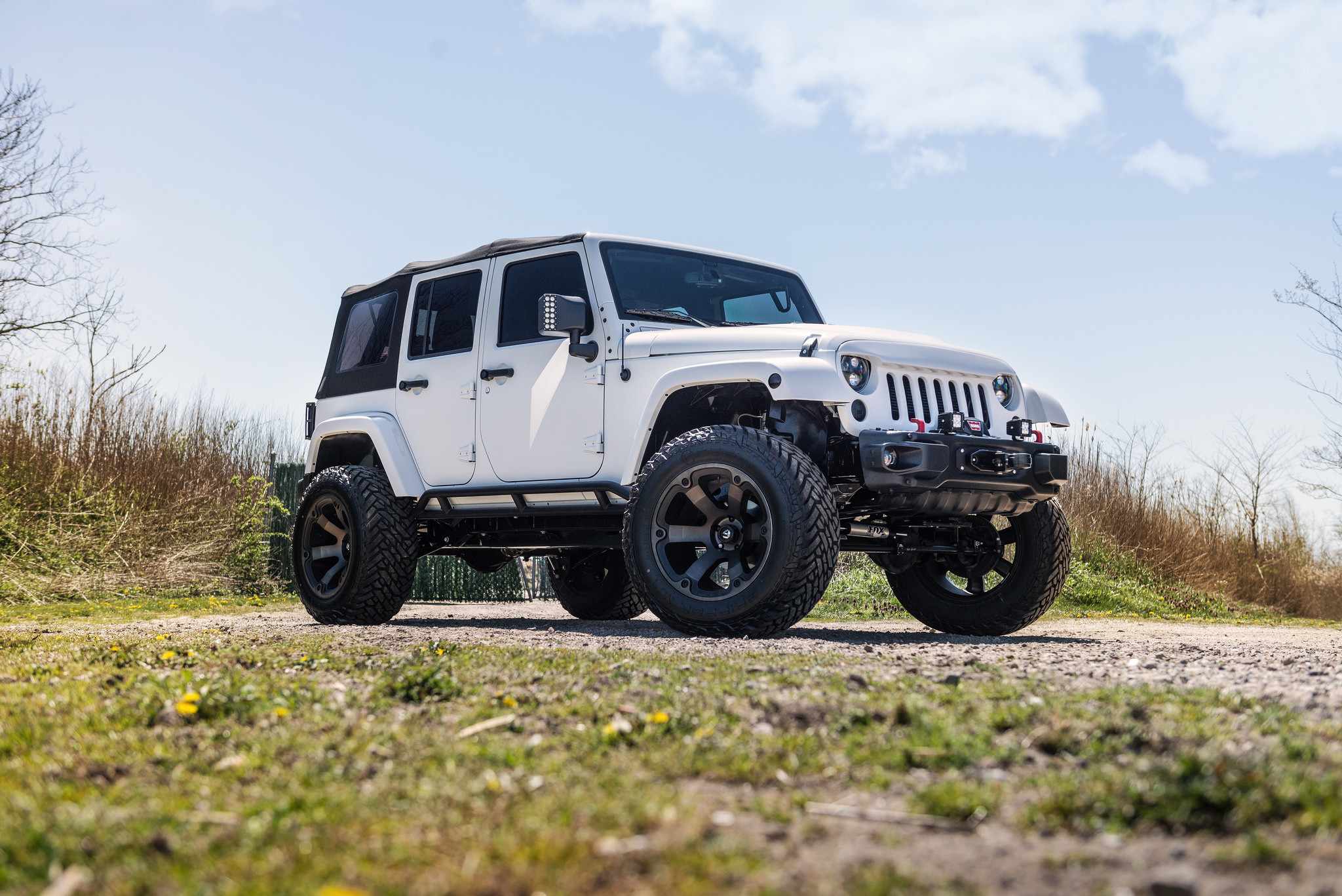 Jeep Wrangler With Unibrow Grille - Photo by Fuel Off-Road