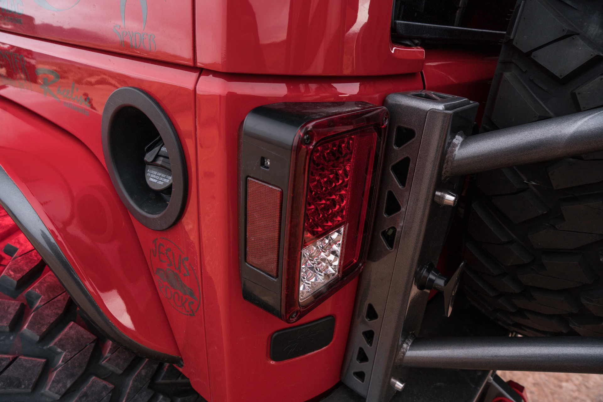 Jeep Wrangler With Red LED Tail Lights - Photo by Dale Martin