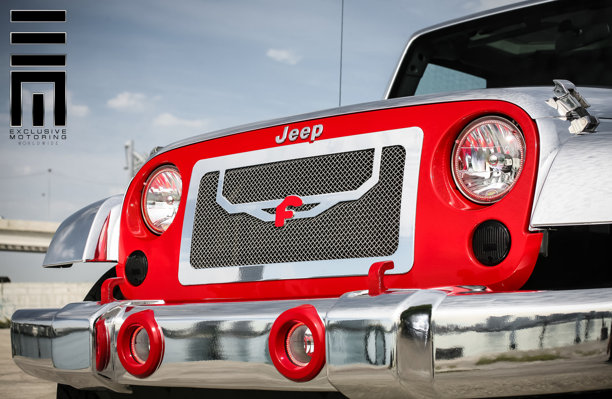 Polished Stainless Steel Mesh Grille on JK - Photo by Exclusive Motoring