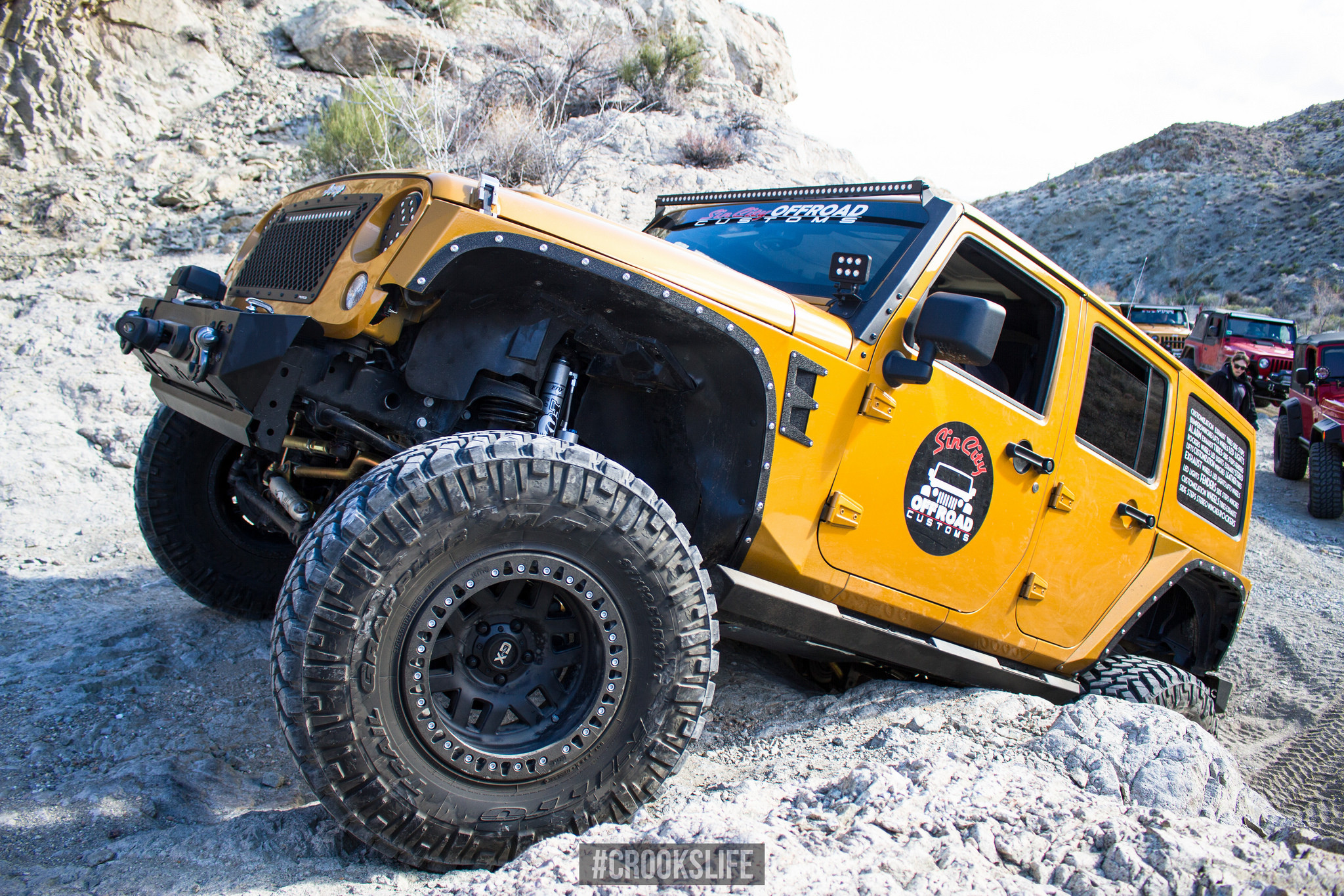 Custom Yellow Jeep Wrangler on Nitto Tires - Photo by Jimmy Crook