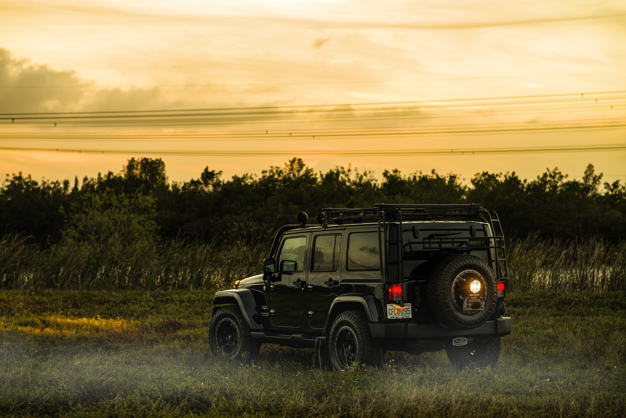 Black Jeep Wrangler with Custom Rear Bumper - Photo by Fuel Offroad