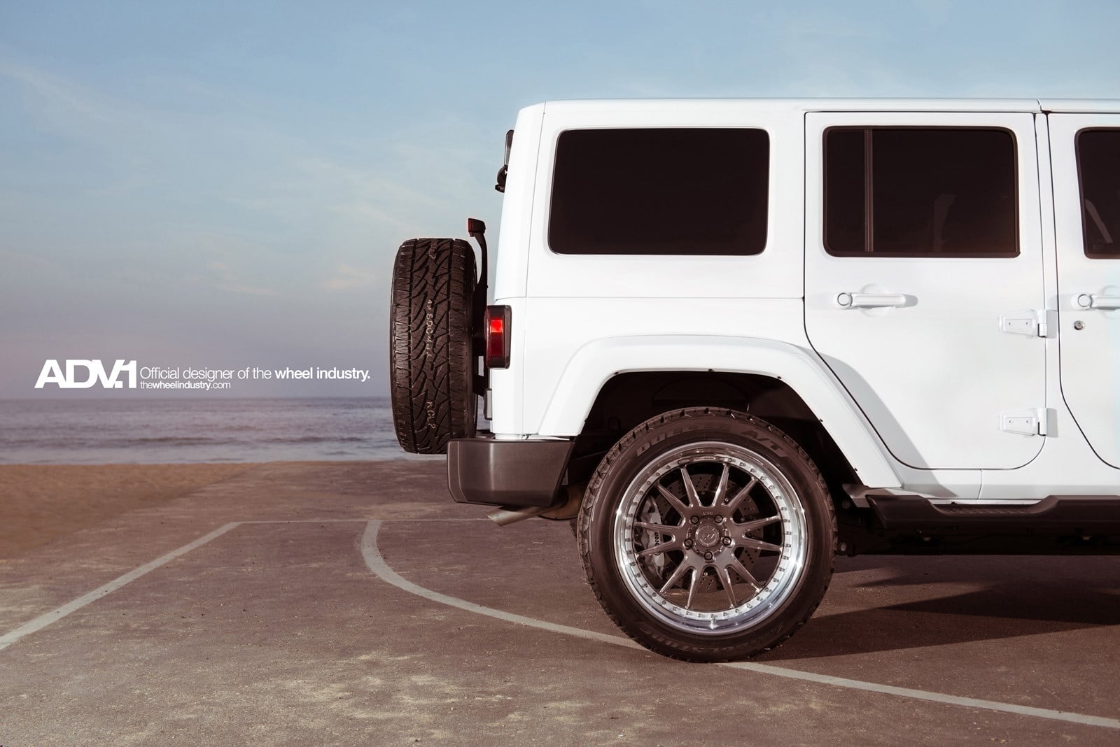 White Jeep Wrangler with ADV6.2 22 Inch Wheels - Photo by ADV.1