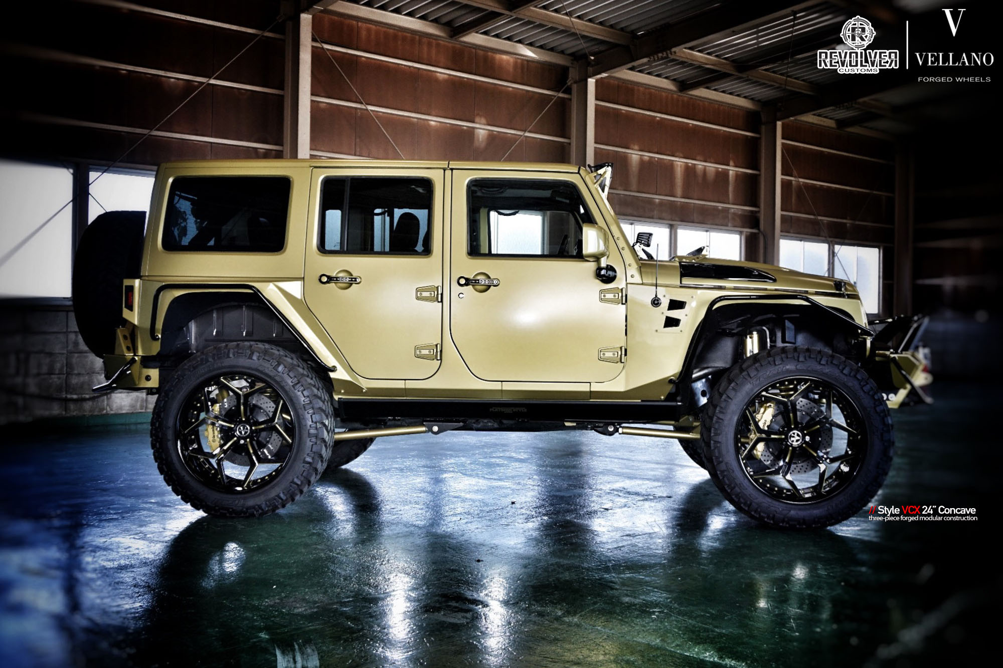 Aftermarket Side Skirts on Lifted Jeep Wrangler - Photo by Vellano