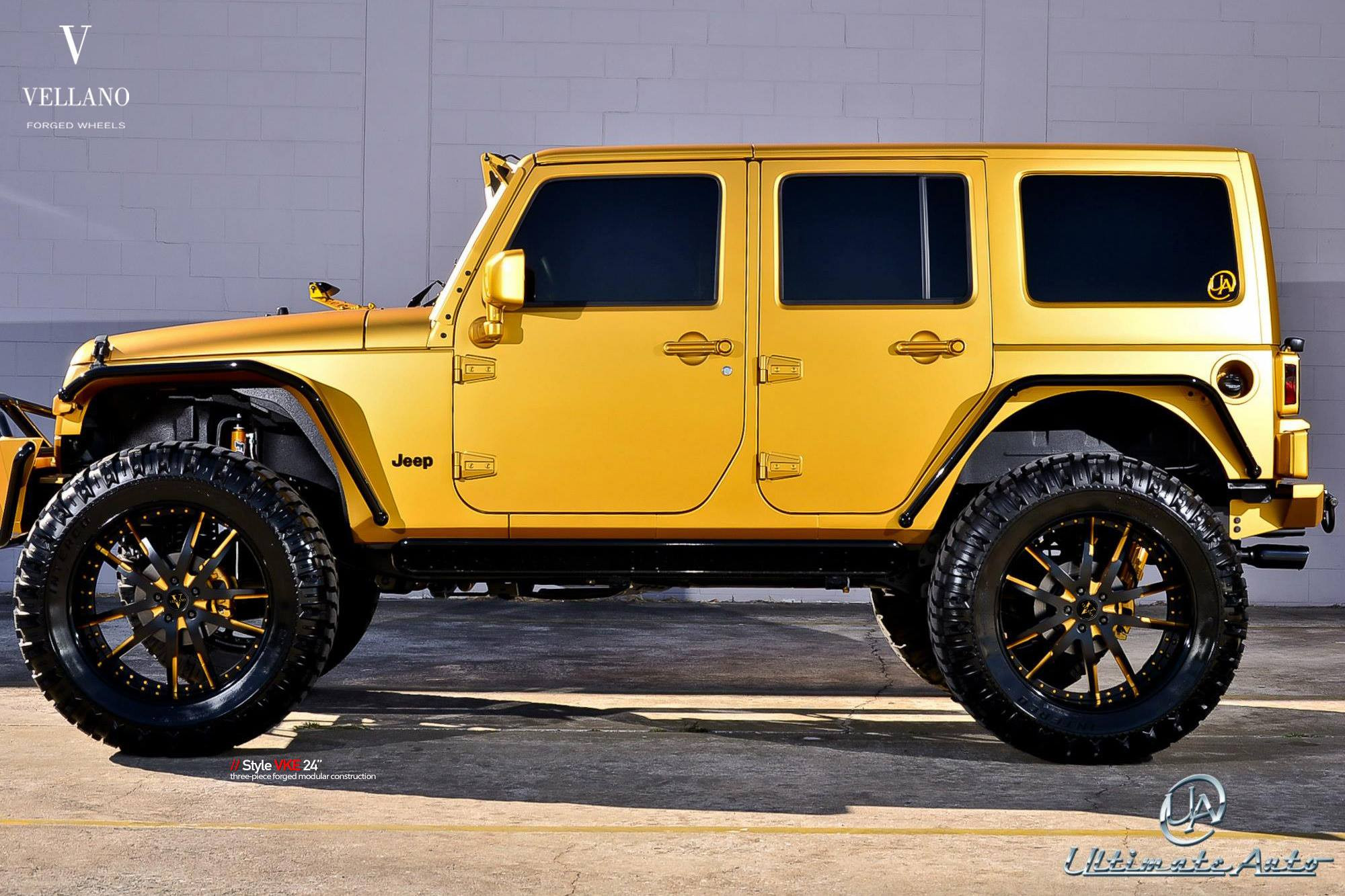 Custom Fender Flares on Orange Jeep Wrangler - Photo by Vellano