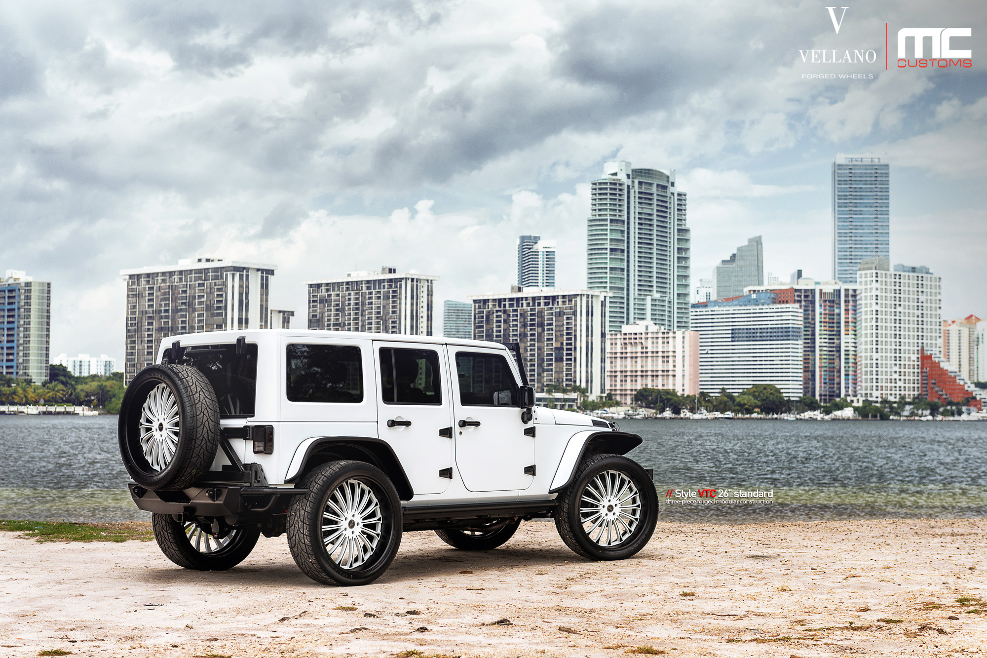 White Jeep Wrangler with Off-Road Rear Bumper - Photo by Vellano