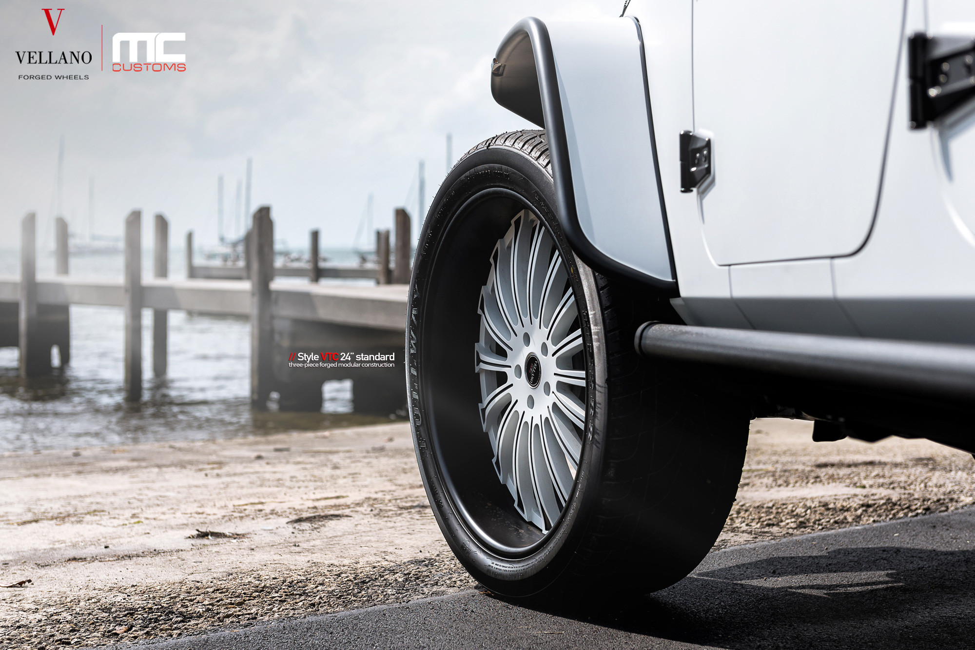 24 Inch Vellano Wheels on White Jeep Wrangler - Photo by Vellano