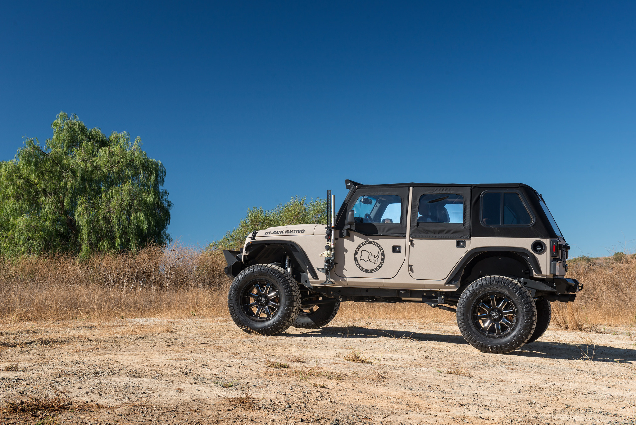Custom Soft Top on Gray Jeep Wrangler - Photo by Black Rhino