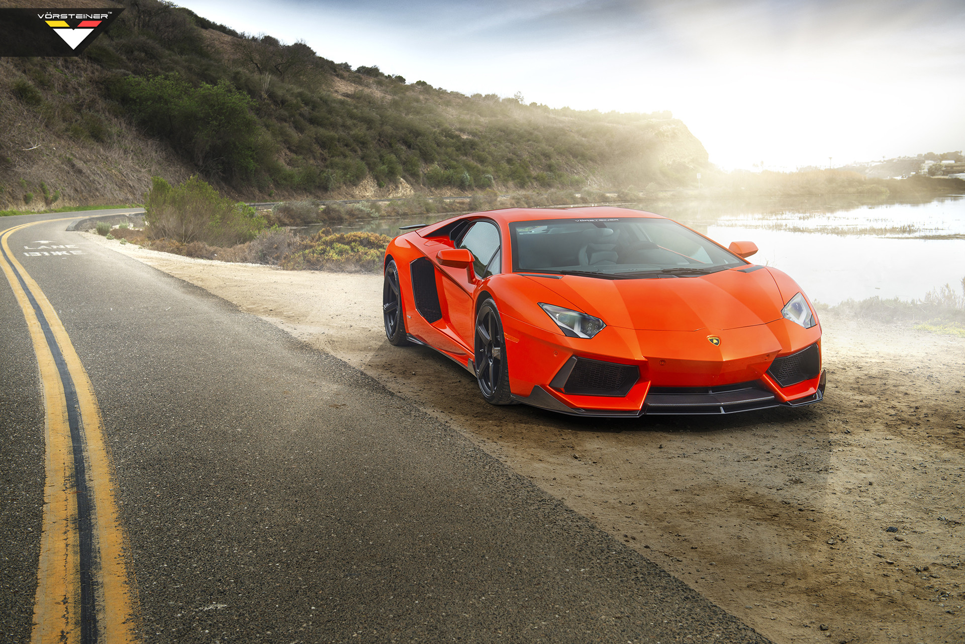 Custom Orange Lamborghini Aventador Side Scoops - Photo by Vorstiner