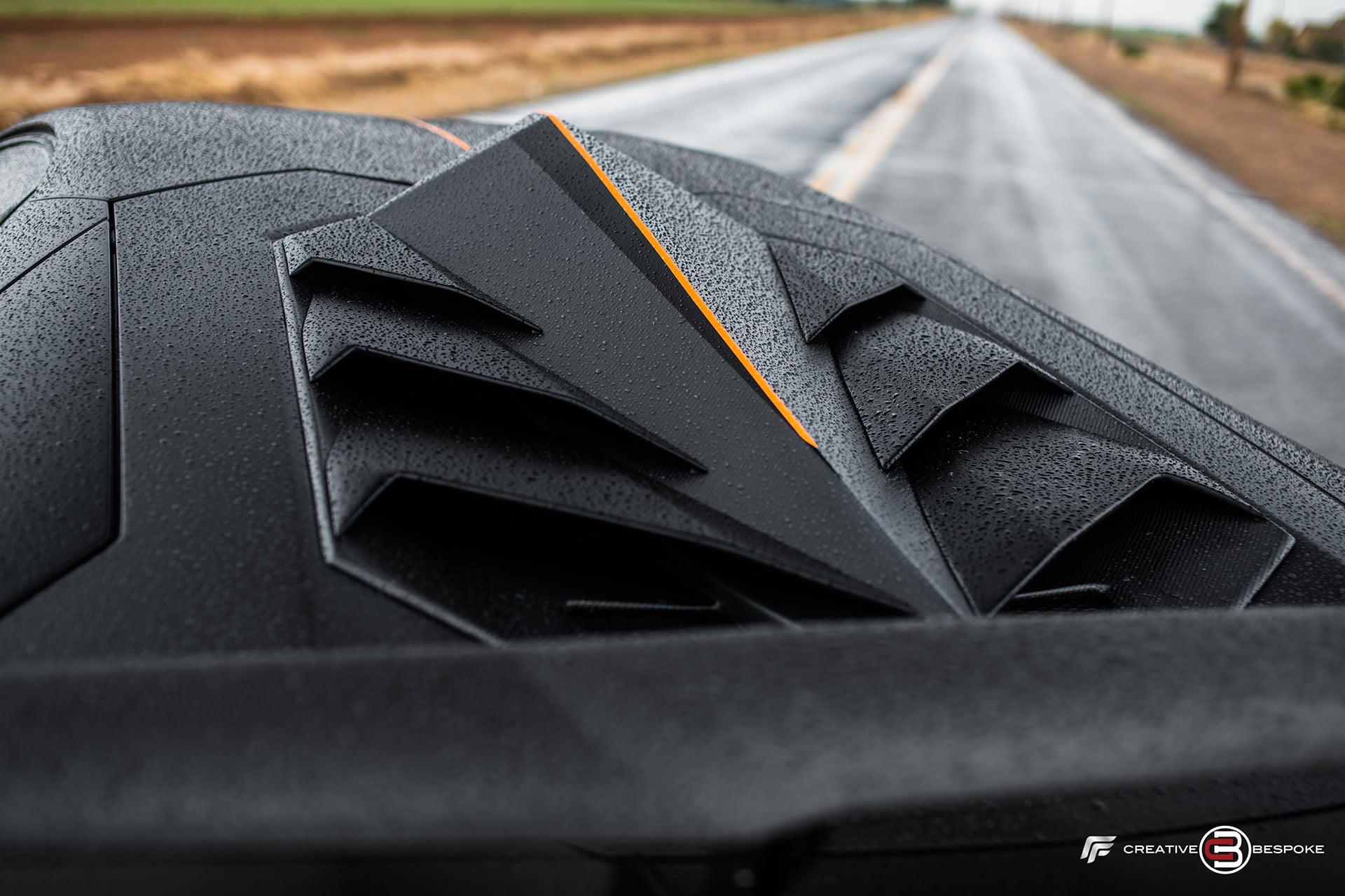 Carbon Fiber Window Canards on Black Lamborghini Aventador - Photo by Forgiato
