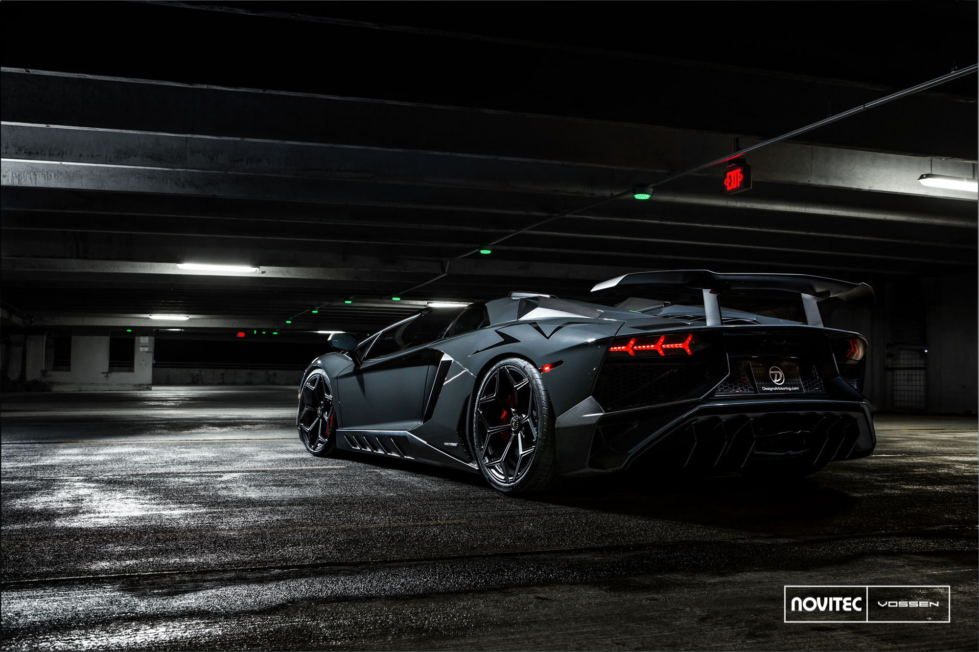 Aftermarket Rear Wing Spoiler on Lamborghini Aventador  - Photo by Vossen