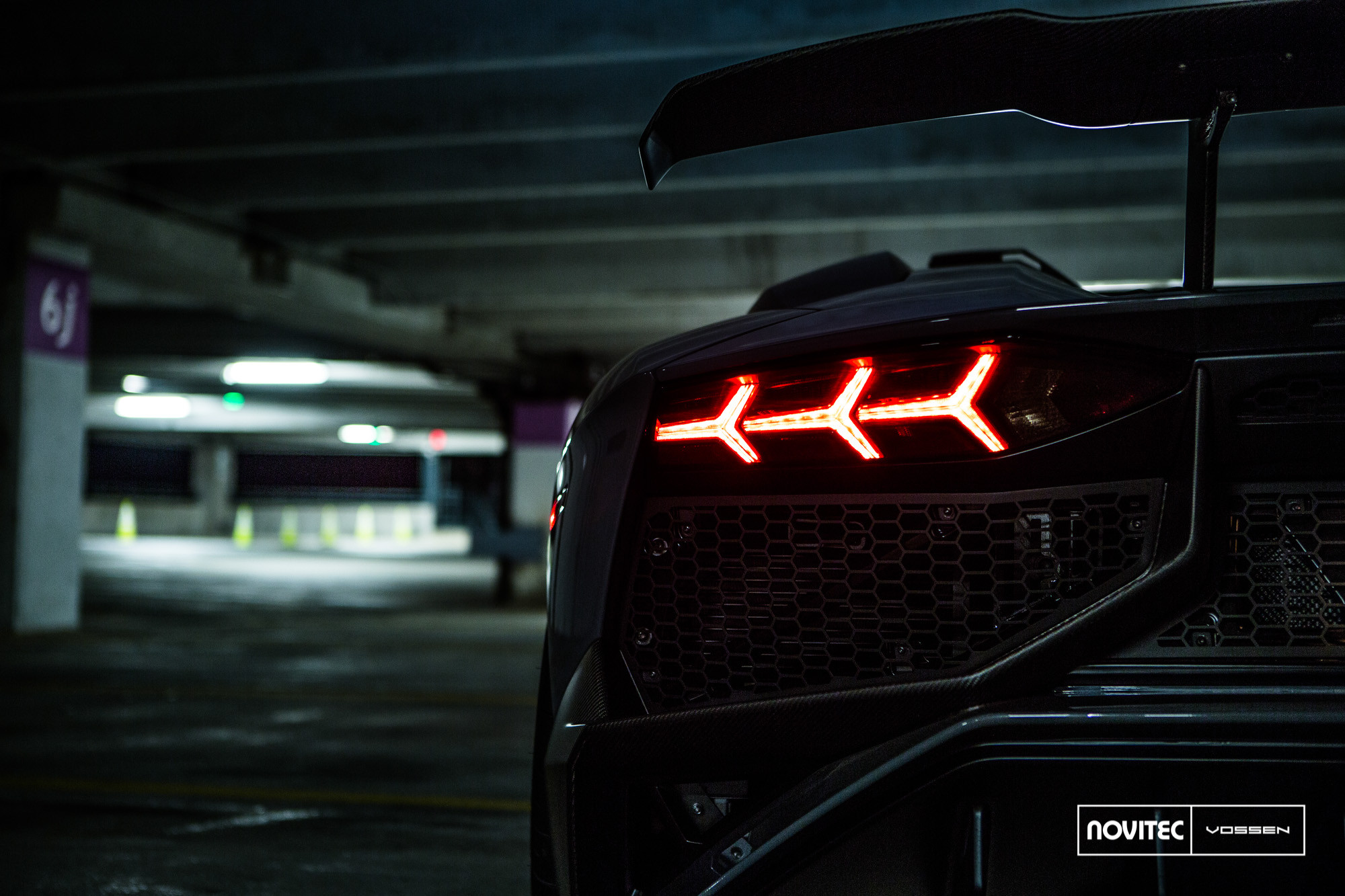 Lamborghini Aventador with Custom Taillights - Photo by Vossen